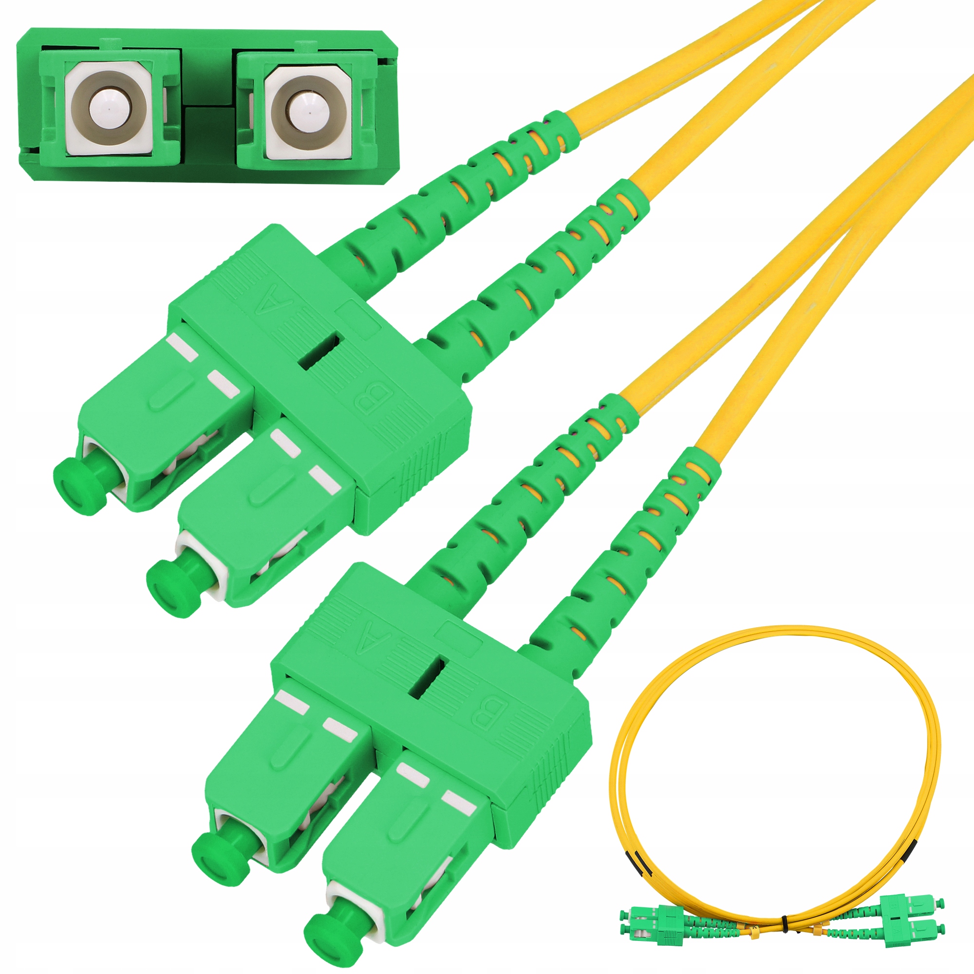 Extralink Sc/ Apc- Sc/ Apc Patchcord Pvc, Jednomodowy, Duplex, G. 657A, 3m