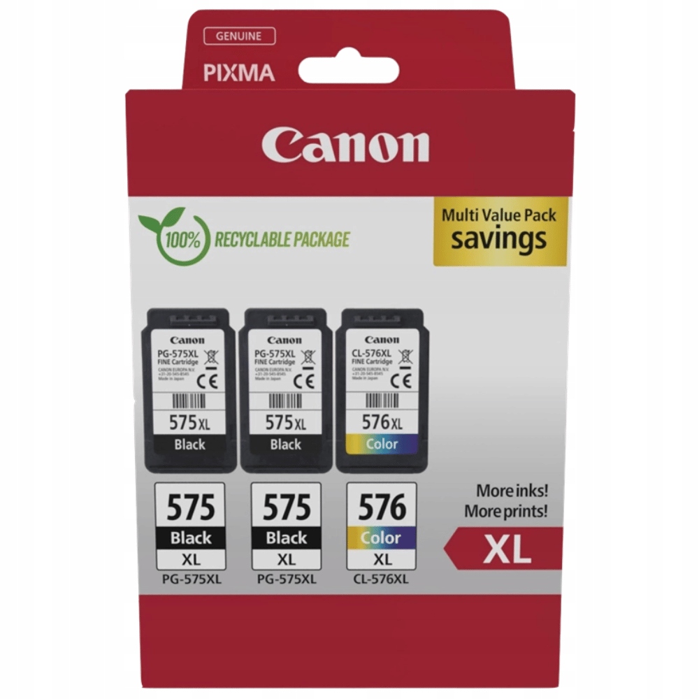 Nowy tusz 3x PG-575XL CL-576XL 5437C004 Canon Pixma TR4750i TS3550i