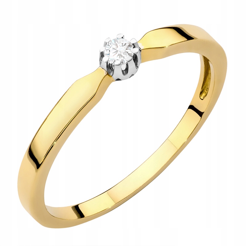Zlatý Prstýnek pr. 585 14k Briliant v šesti tlapkách 0,04ct