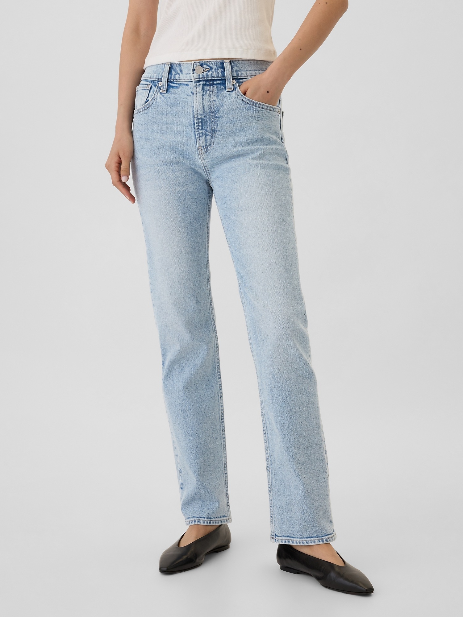 Gap Džíny 90S Straight Beverly modrá