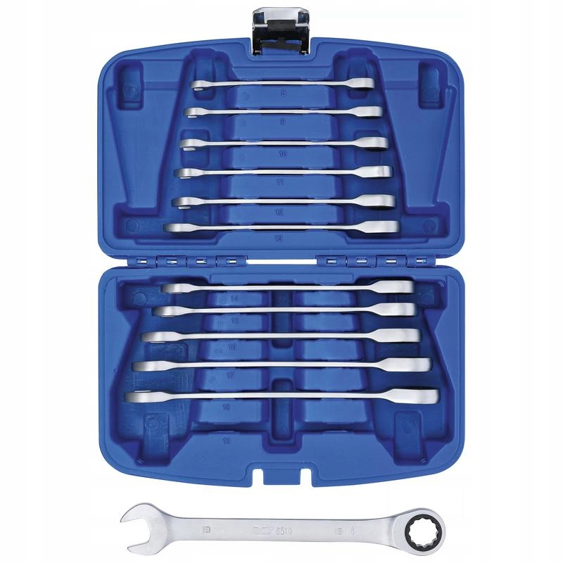 Sada očkoplochých kľúčov s račňou 8-19 mm 12 ks Bgs 6541