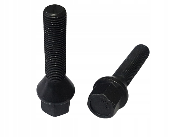 

Śruby do kół długie 12x1,25x45 mm stożek czarne Eu
