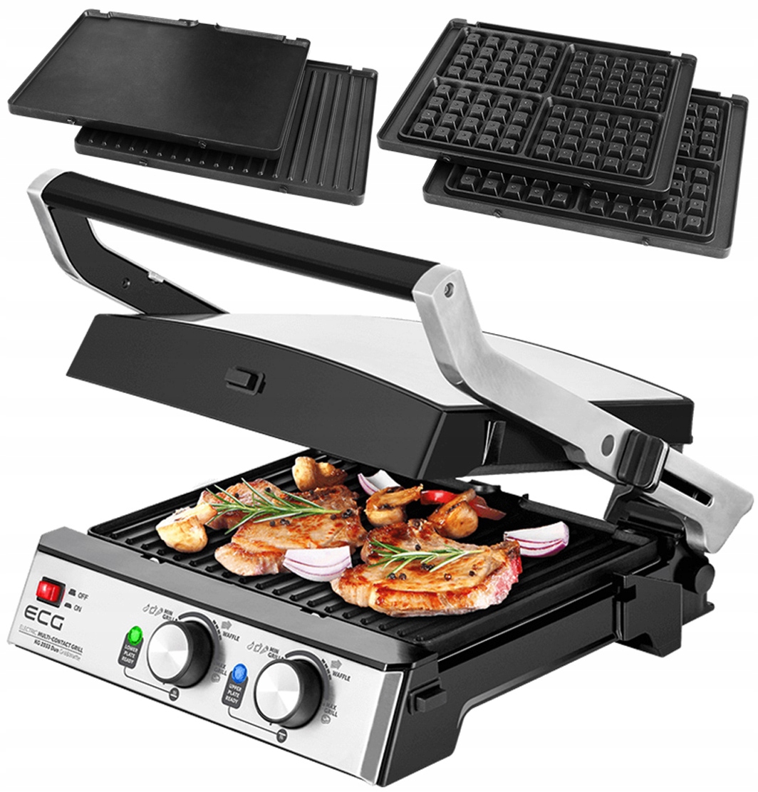 OPIEKACZ GRILL PANINI GOFRY 3w1 ECG 2000W SOLIDNY Waga produktu z opakowaniem jednostkowym 6.5 kg