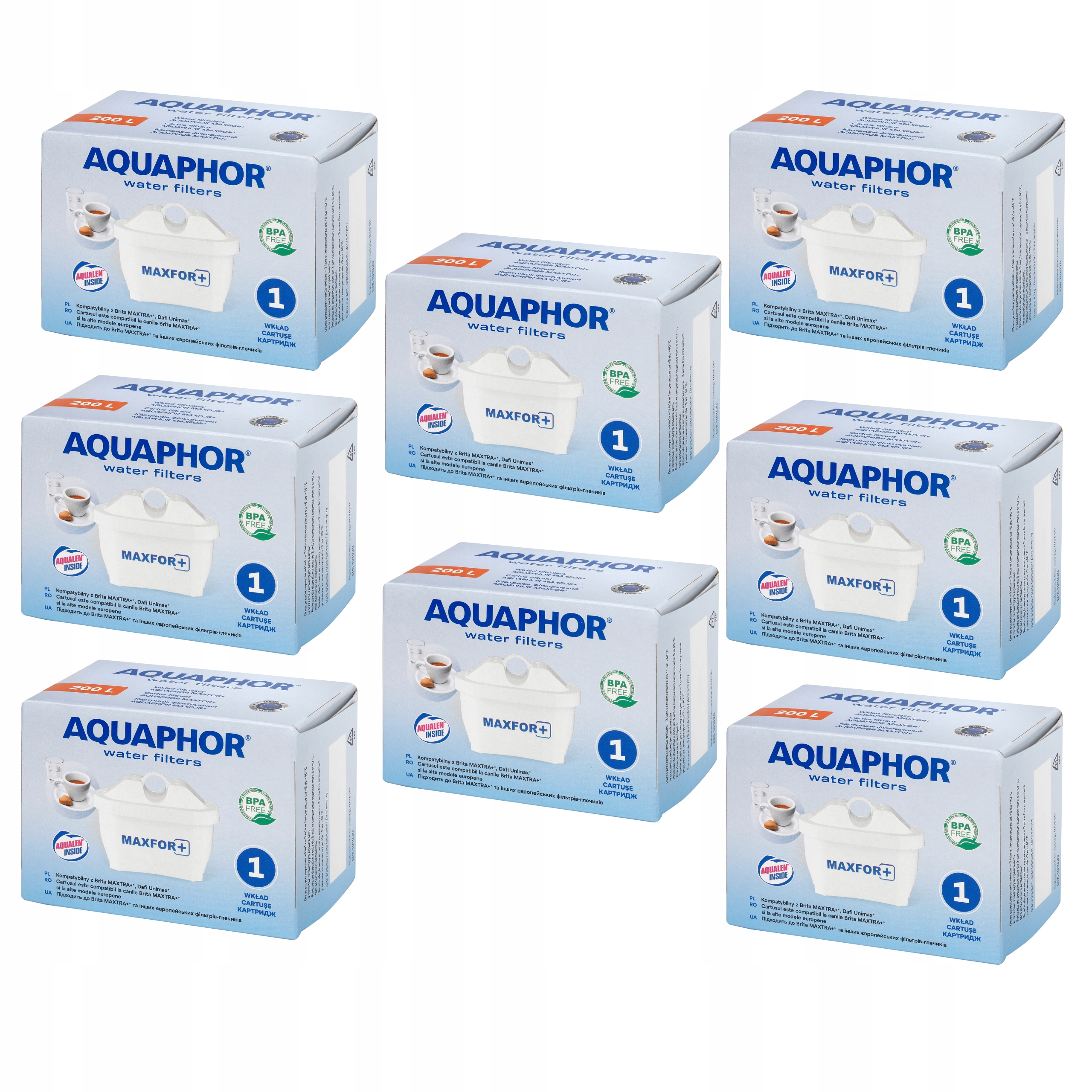 Filtrační vložky do konvice, vodní filtry Aquaphor B25 Maxfor+ sada 8 ks