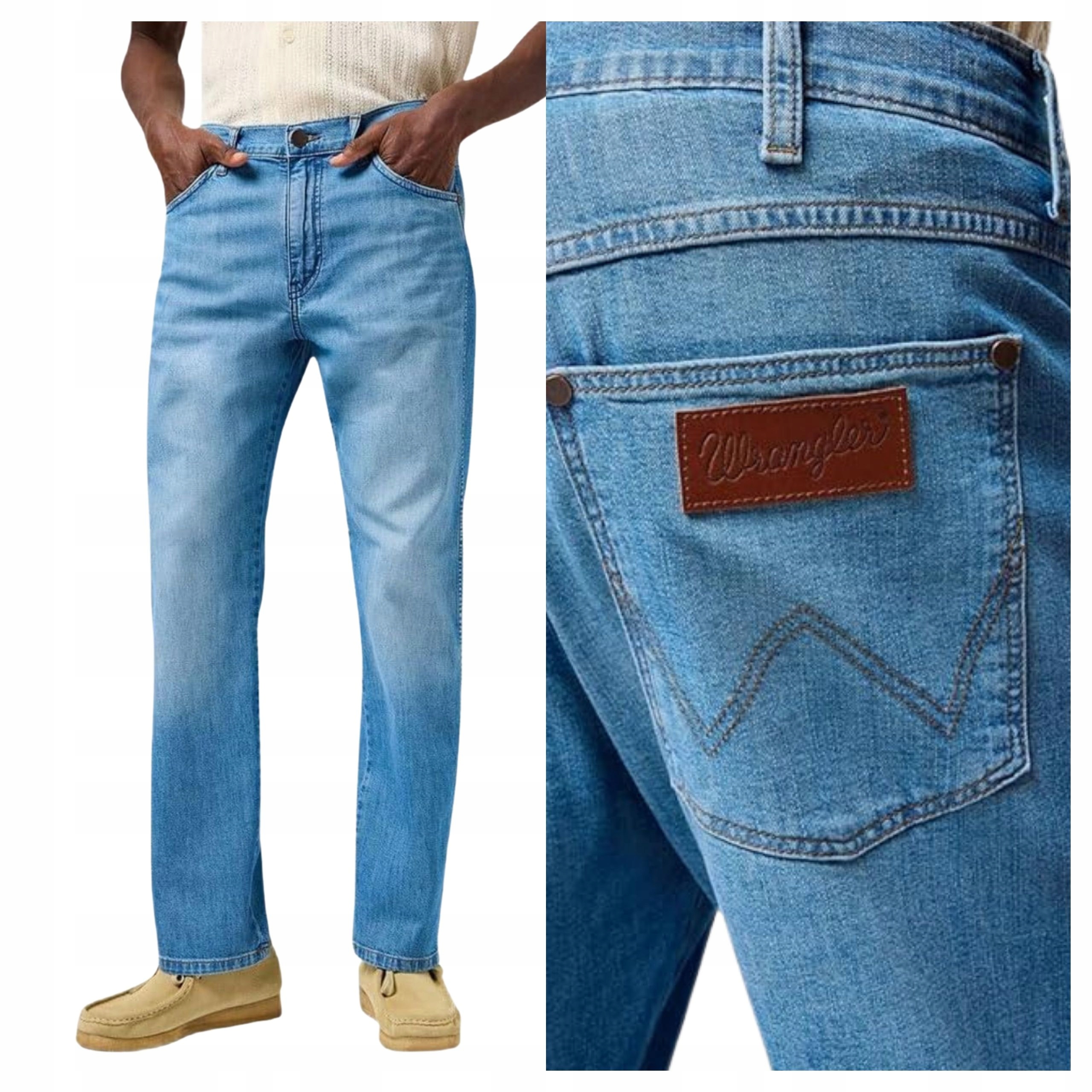 Pánské kalhoty Wrangler Frontier Jeansové Regular Fit Modré W33 L32