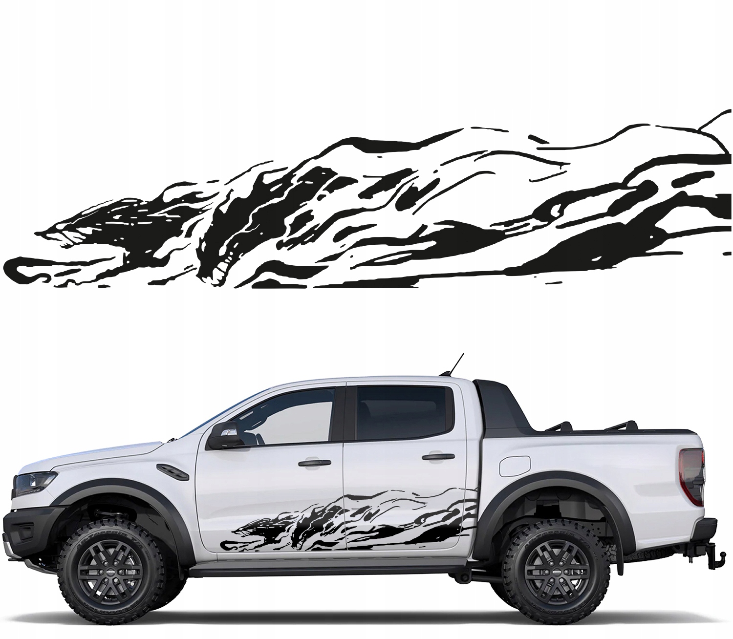 NAKLEJKI NA BOK SAMOCHODU VANA WILKI 44x178cm