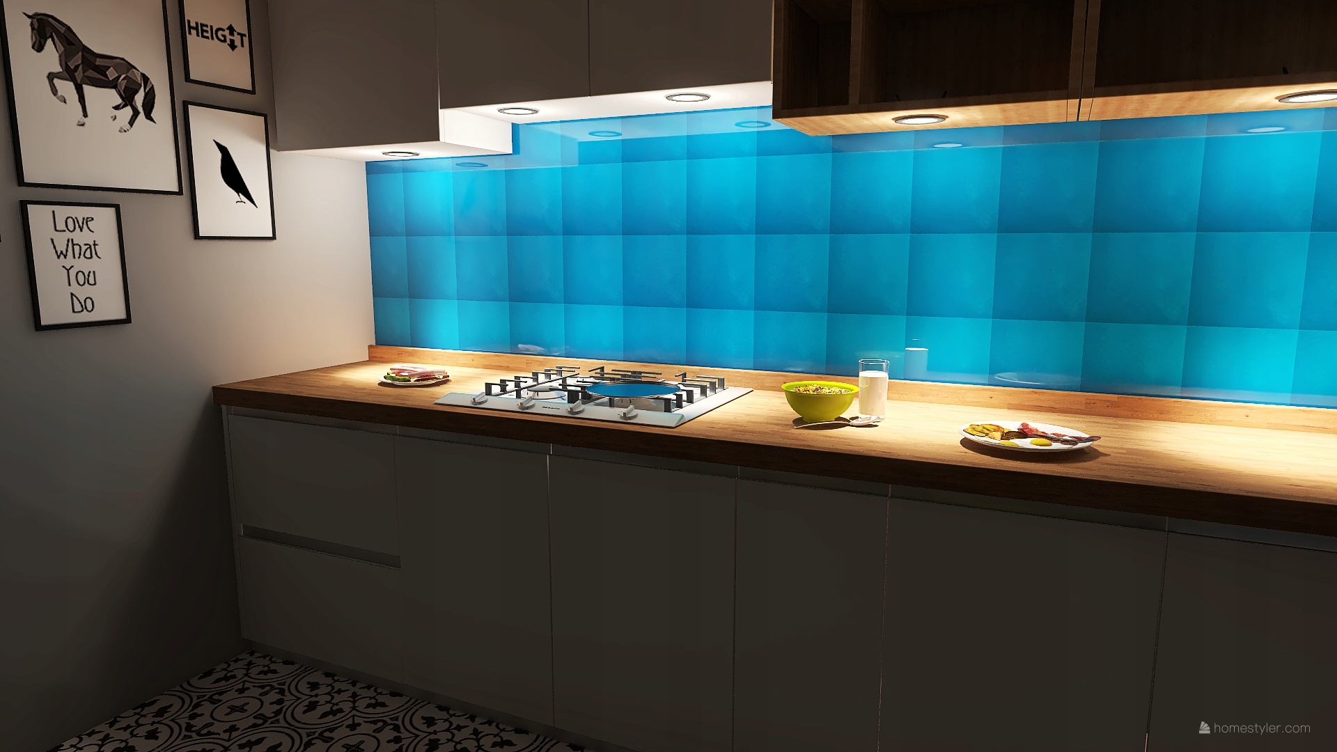 Ceramiczne płytki niebieskie błękit 20x20 - Berna Kolekcja Iznik