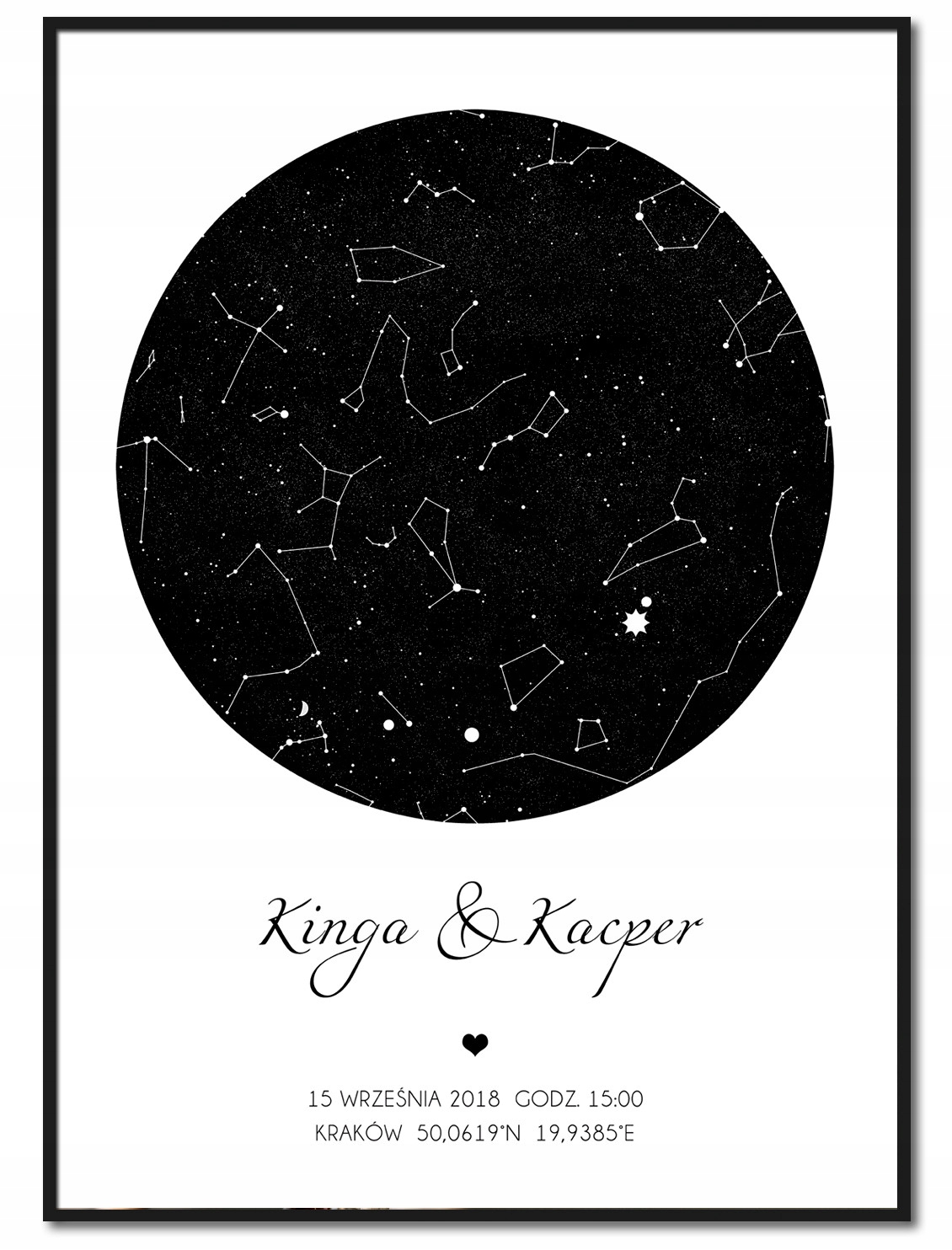 Plakat w Ramie - Plakat Mapa Nieba A4 Wysokość produktu 21 cm