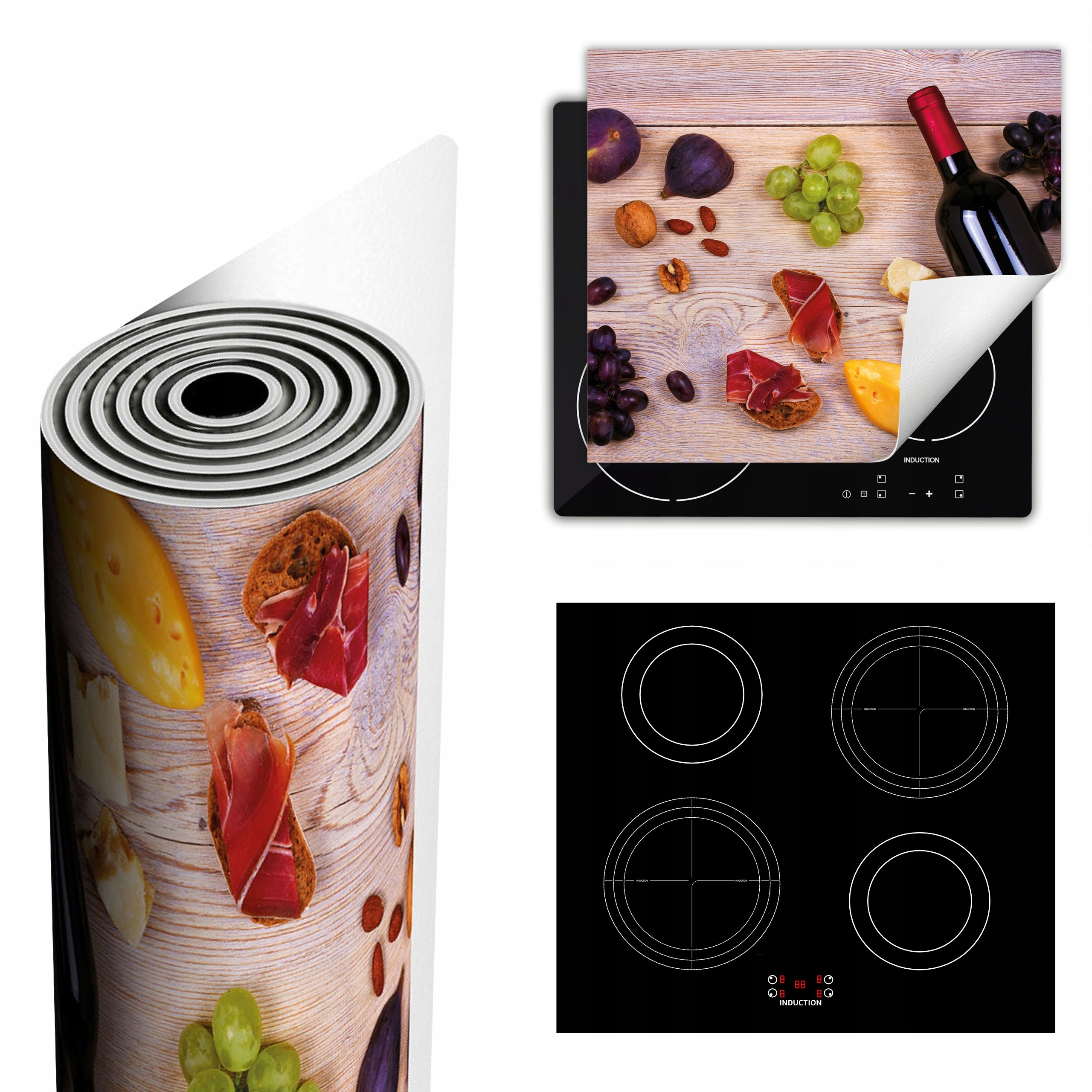 Ochranná Podložka Na Sporák Pro Více Místa 60x52 víno dřevo