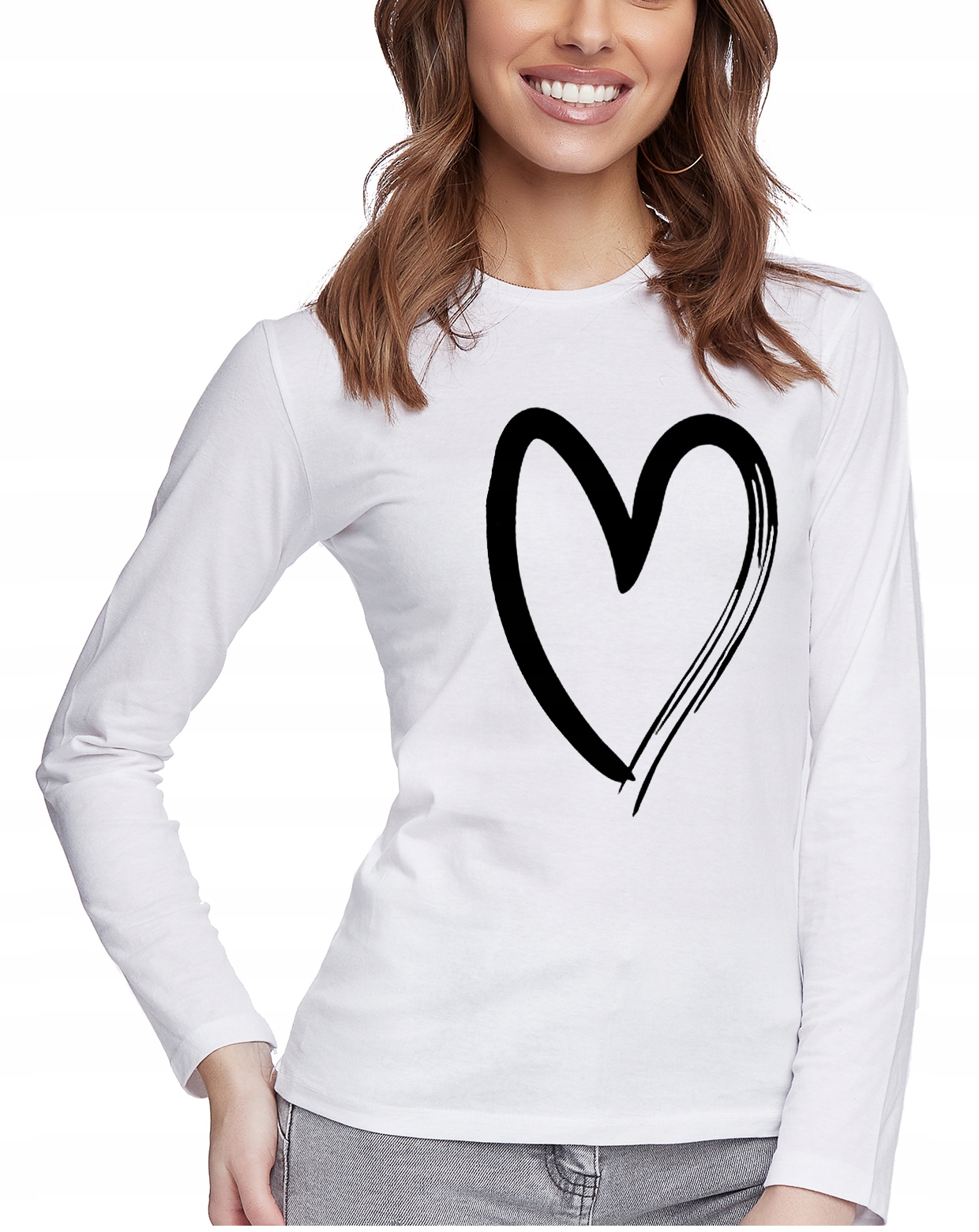 

Bluzka Koszulka Damska Z Nadrukiem Serce Hit L