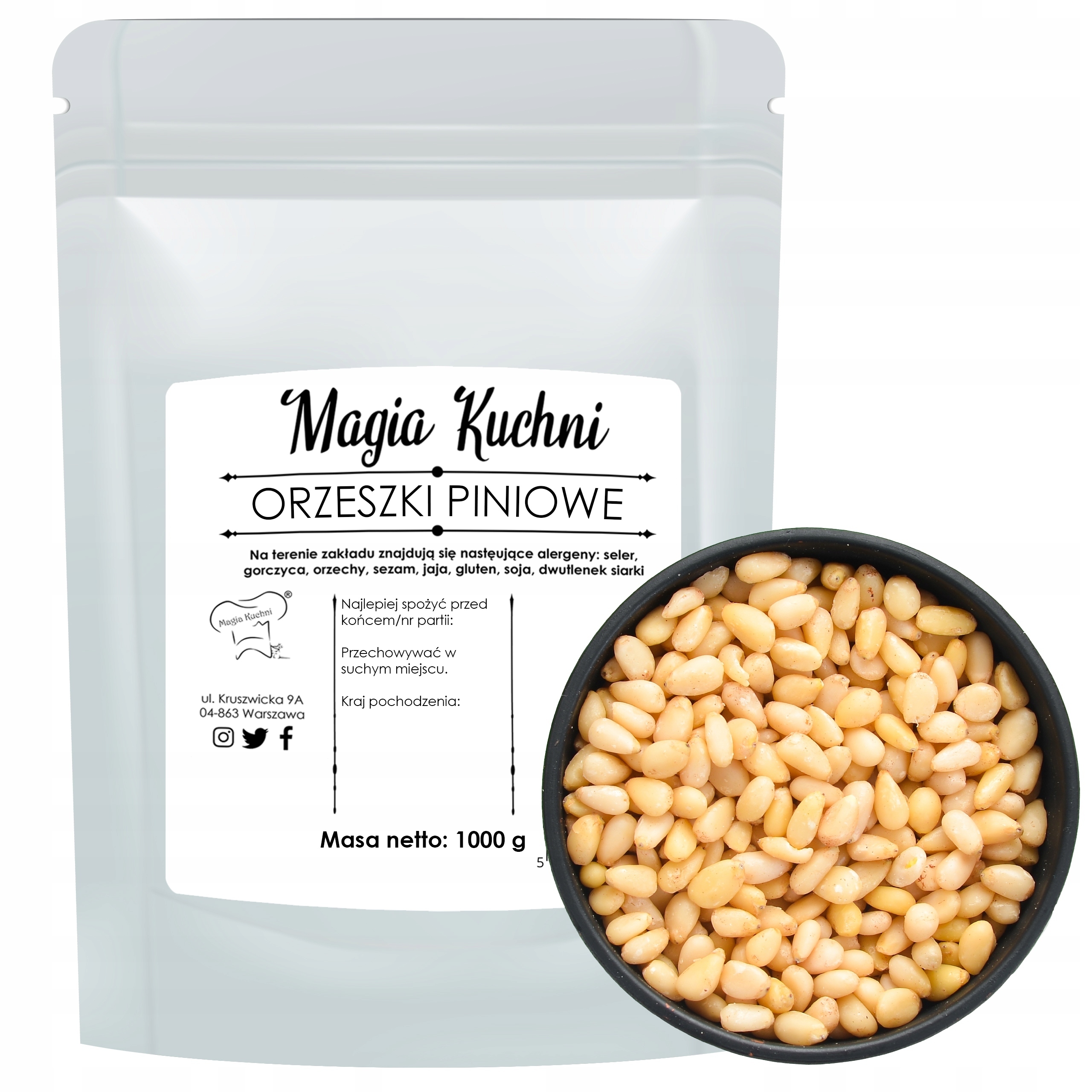 Levně Oříšky Pini 1kg piniové ořechy Přírodní