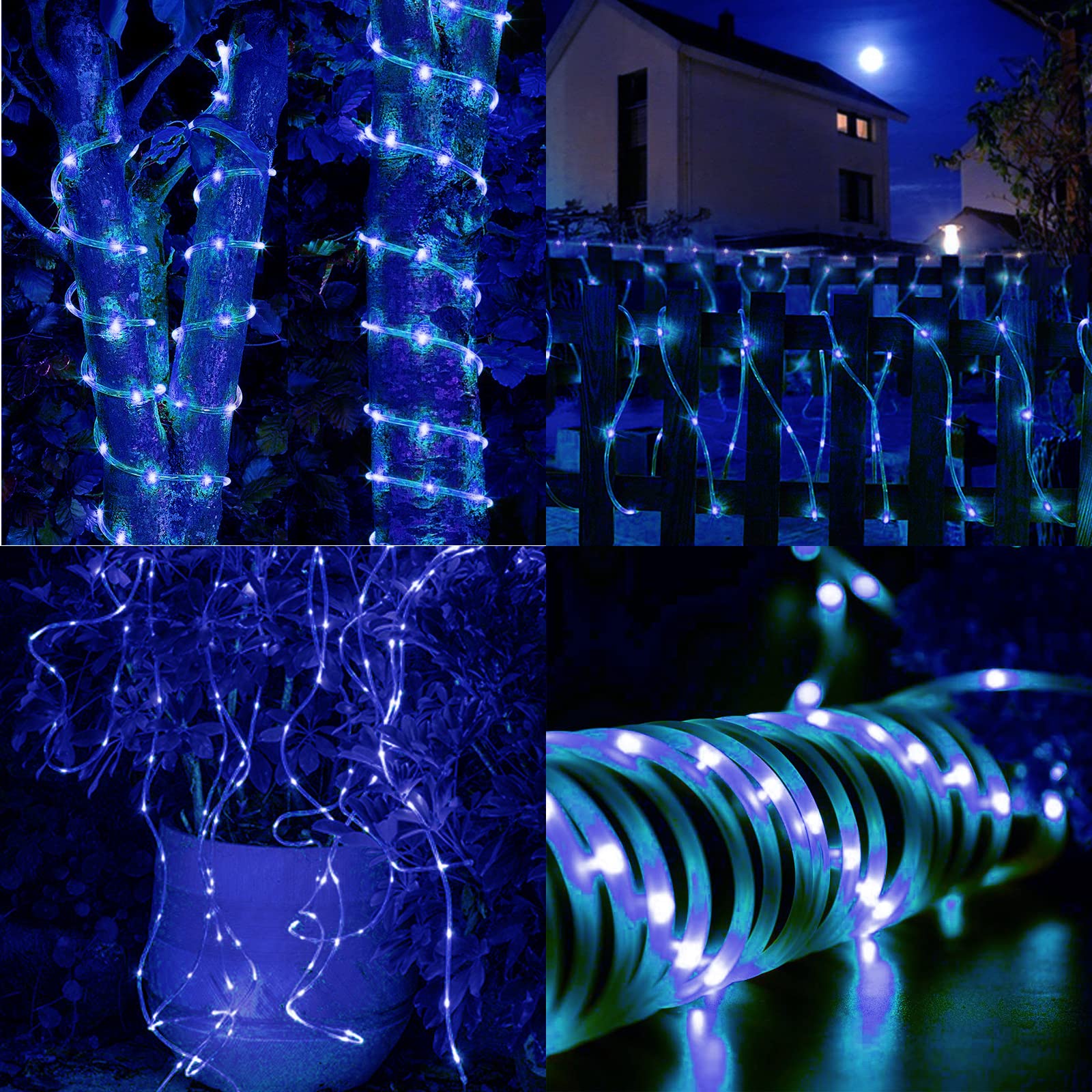 JIMACRO Zewnętrzne Solarne Lampki LED Światełka IP65 Wodoodporne 12m 100LED — miniatura 7