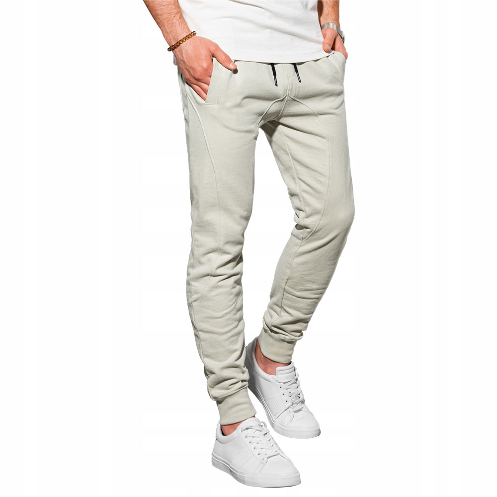 

Spodnie męskie dresowe joggery P948 jasnozielone L