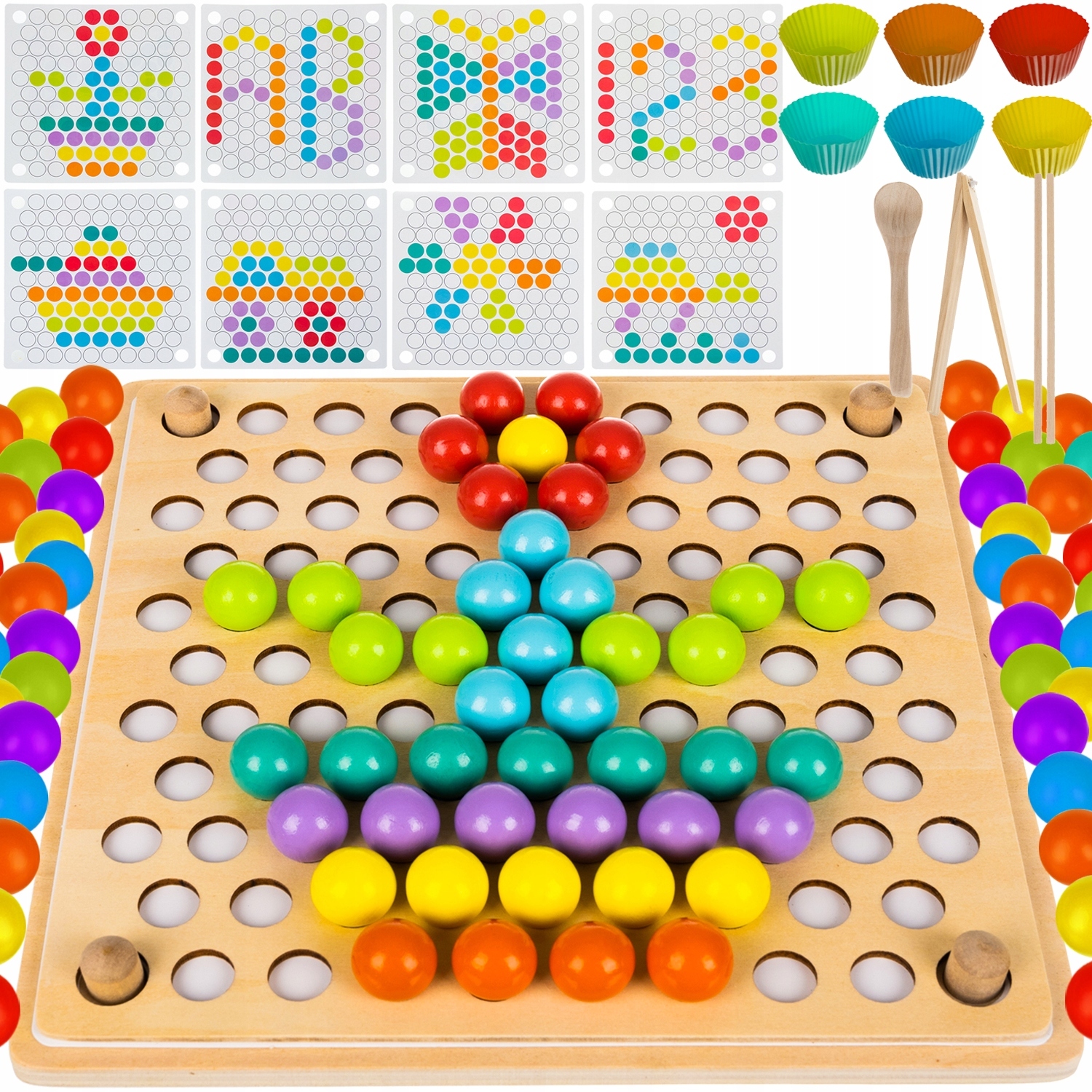 

Drewniana Układanka Montessori Kule Mozaika Puzzle