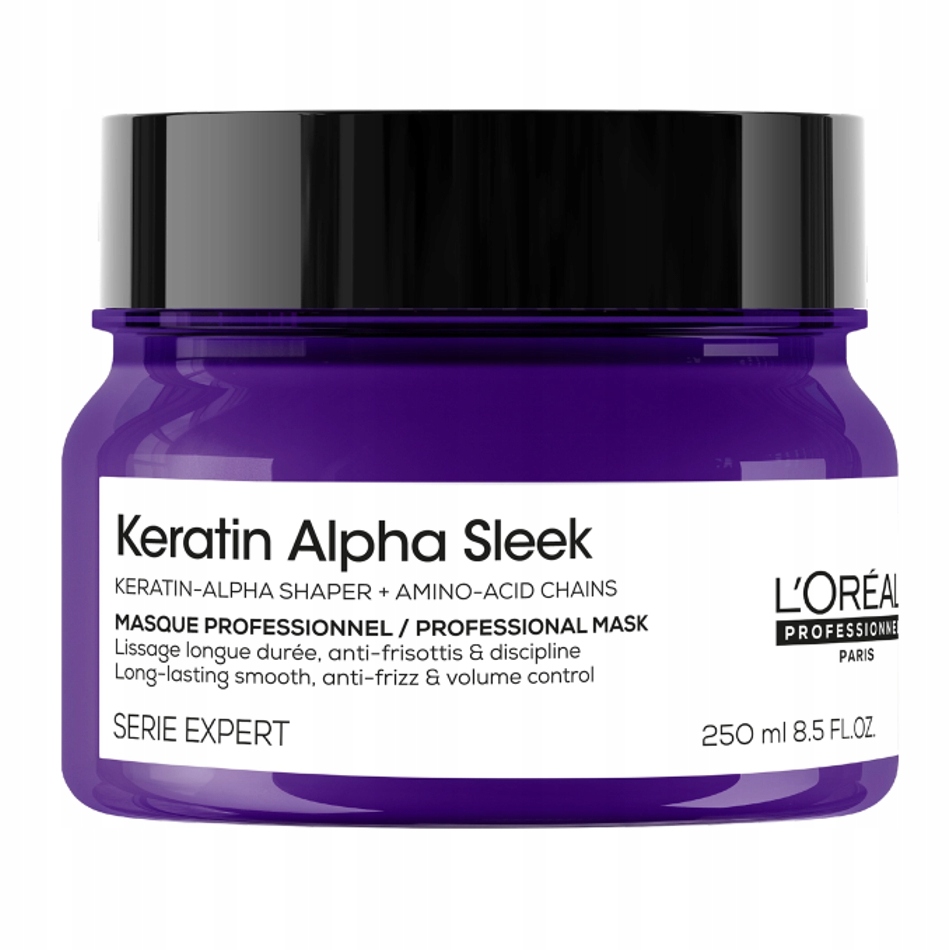 Loreal Keratin Alpha Sleek Maska wygładzająca włosy niesforne 250ml