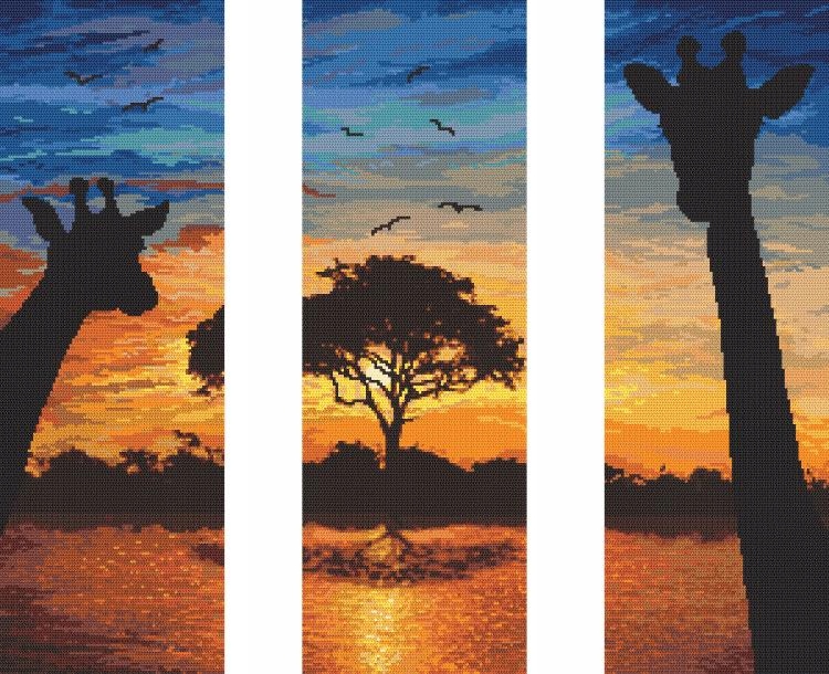 Sada s mulinkou Energie Afriky triptych