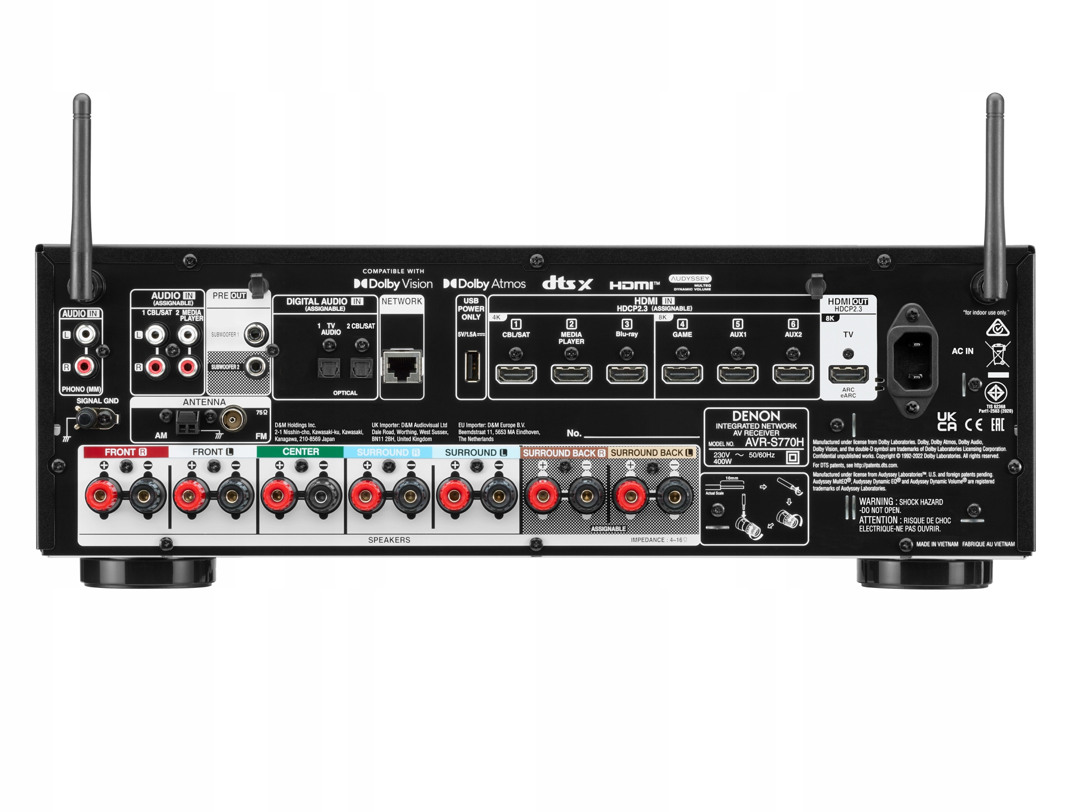 Amplituner Kina Domowego DENON AVR-S770H 7.2 Wi-Fi Bluetooth Model AVR-X1800H DAB