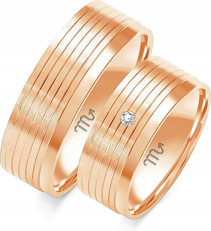 Růžově zlatý snubní prsten 585 na svatba velikost 14 15 16 na svatba pro nevěstu