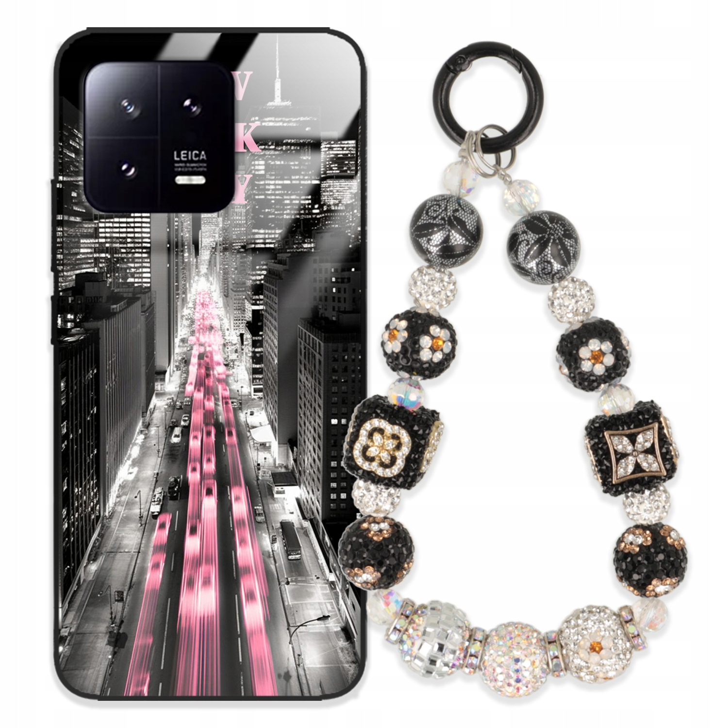 Puzdro Pre Xiaomi 13 Pro Glass Kľúčenka Elegantné Prémiové Vzory Puzdra