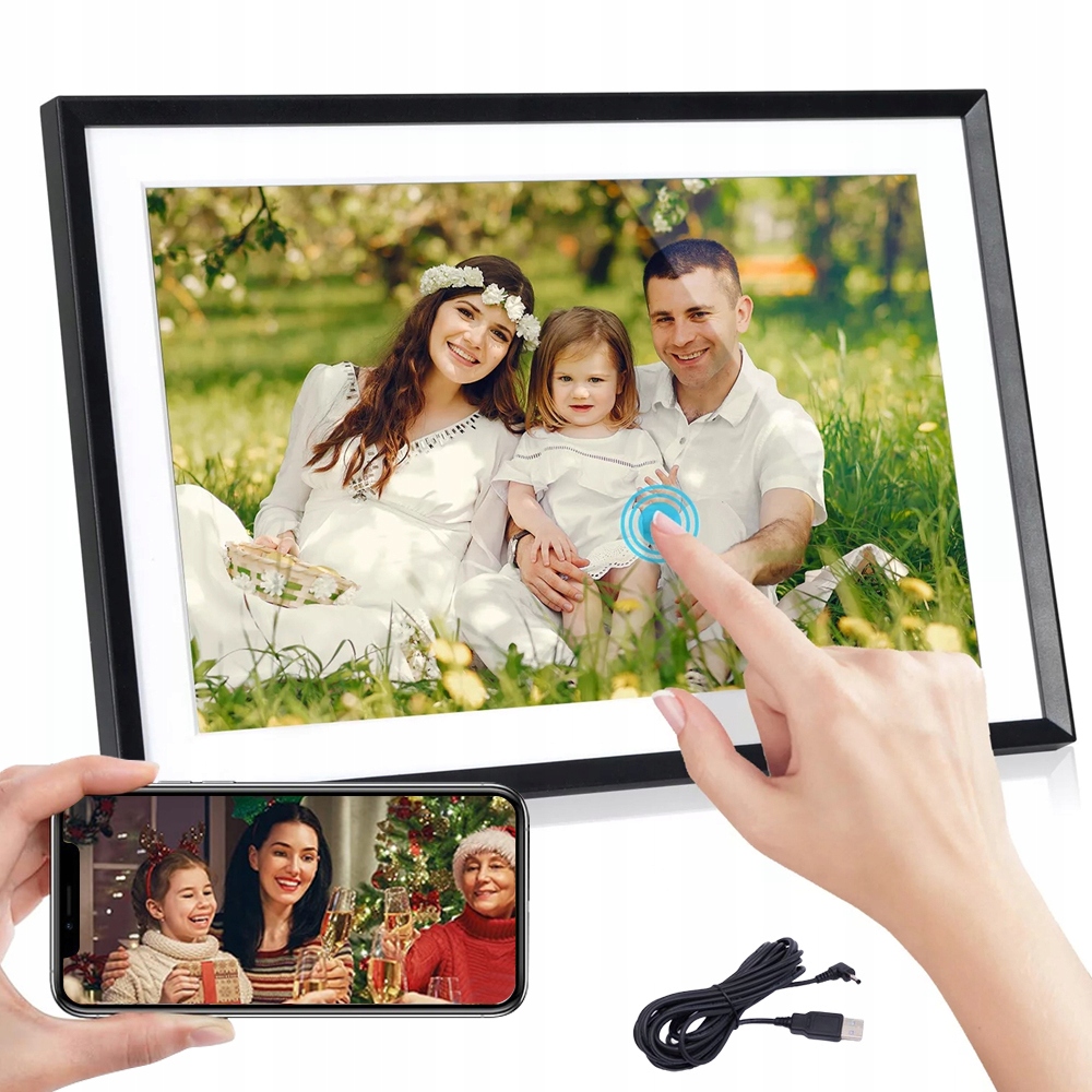 Nowoczesna Ramka Cyfrowa 10" Dotykowy Ekran Ips Z Czujnikiem Grawitacji