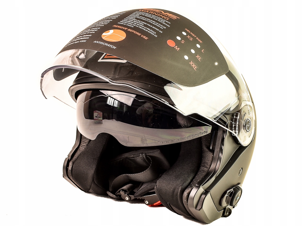 ORIGINE Kask WŁOSKI OTWART CZARNY MAT BLUETOOTH M Rozmiar M