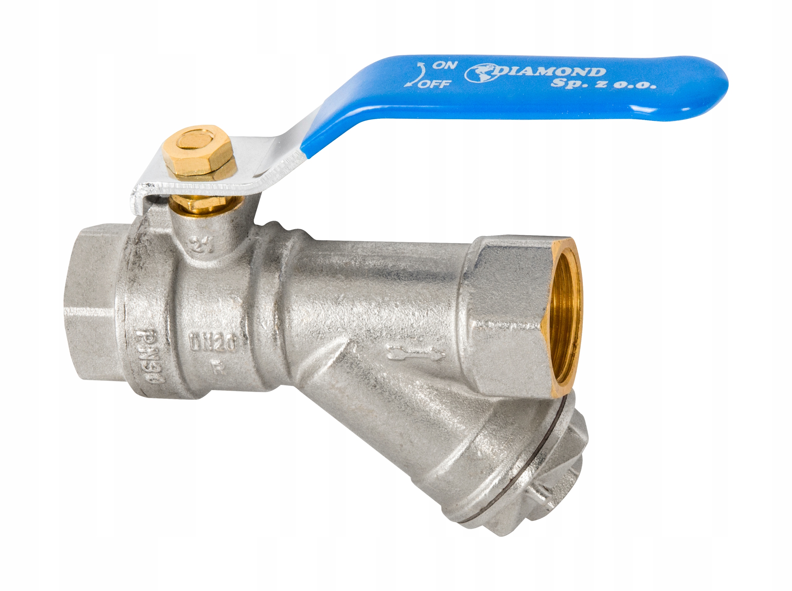 ZAWÓR KULOWY Z FILTREM SKOŚNYM MAGNETYCZNYM 3/4 Kod producenta ART.17 M-20