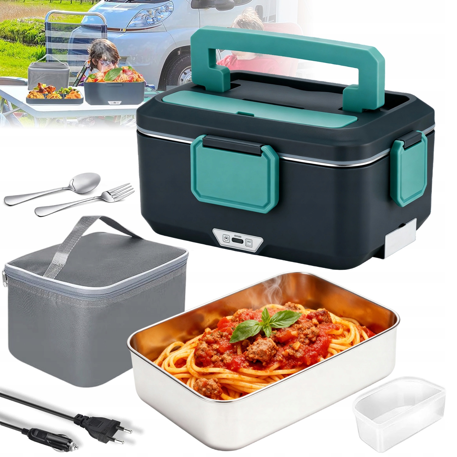 Obědový Box S Termoskou Na Jídlo 12 V/24 V/220 V Lze Mýt V Myčce Nádobí