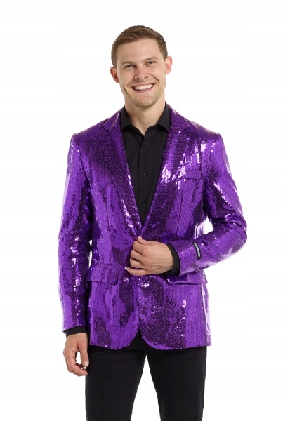Kostým Sako Fialové Flitry Suitmeister Deluxe Karneval XXL