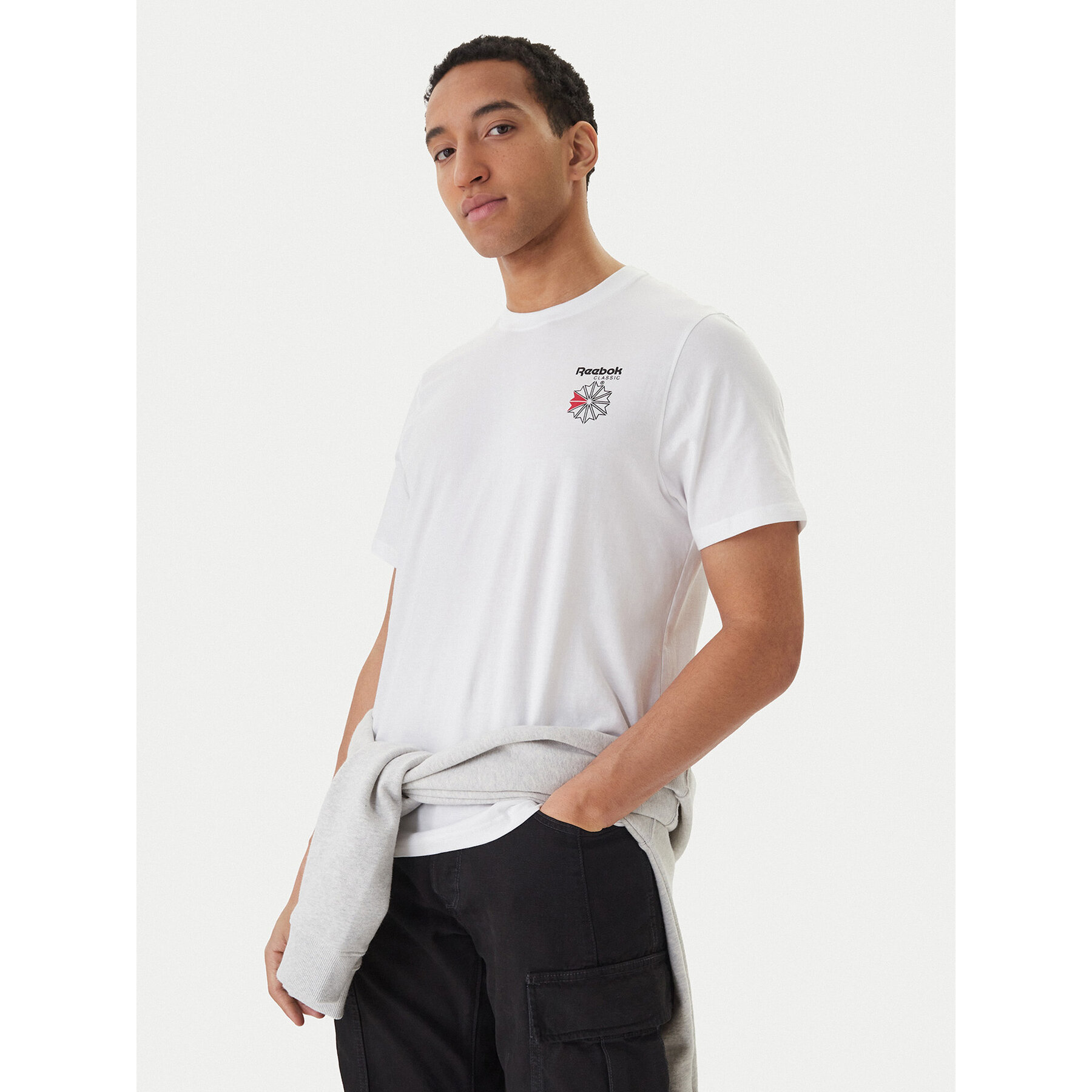 Reebok Męskie T-Shirt Biały RK25568CCM