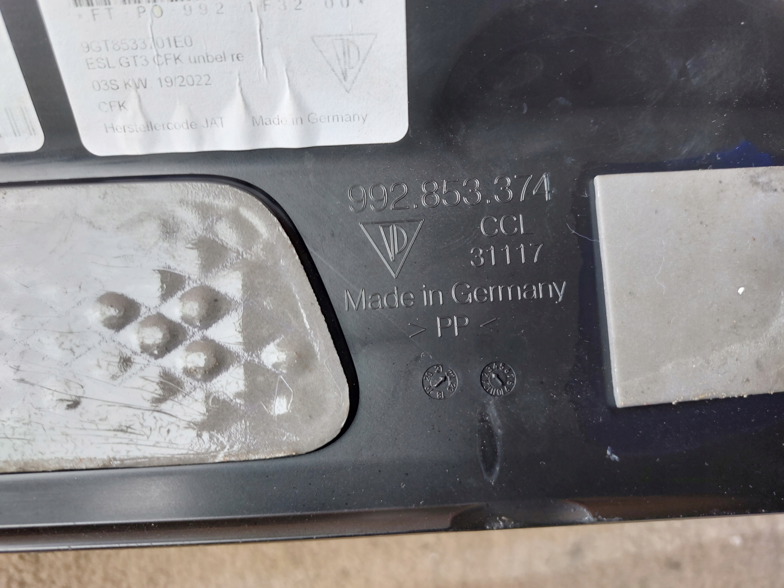 moulding cap threshold PORSCHE 992 GT3 CARBON 22r