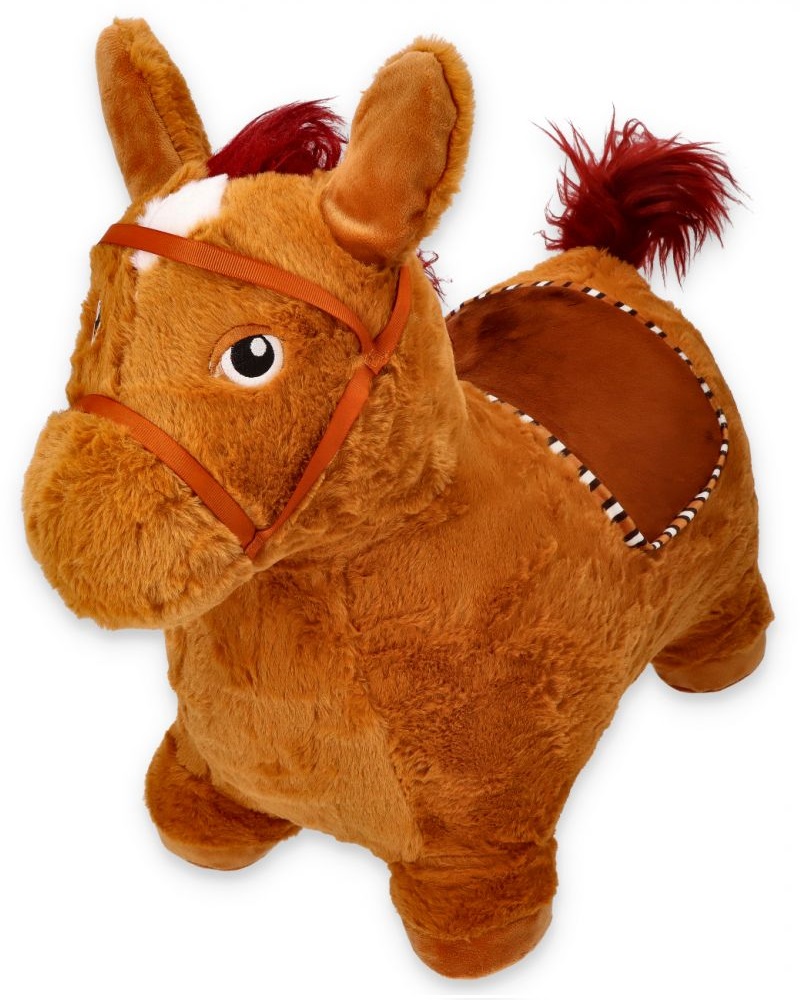 Skoczek gumowy + Pompka Konik brązowy Dla rocznego dziecka Przytul i kochaj Bohater brak