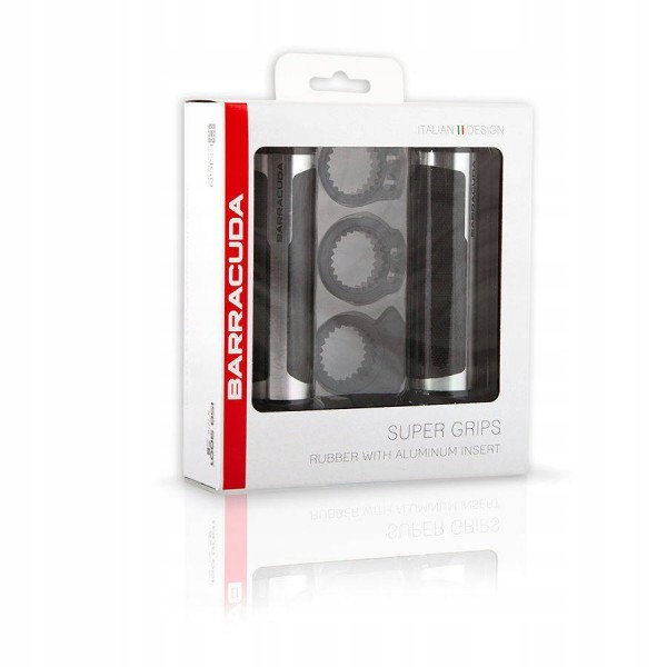 Manetki Gripy Motocyklowe RACING Barracuda Srebrne Part number MF15190