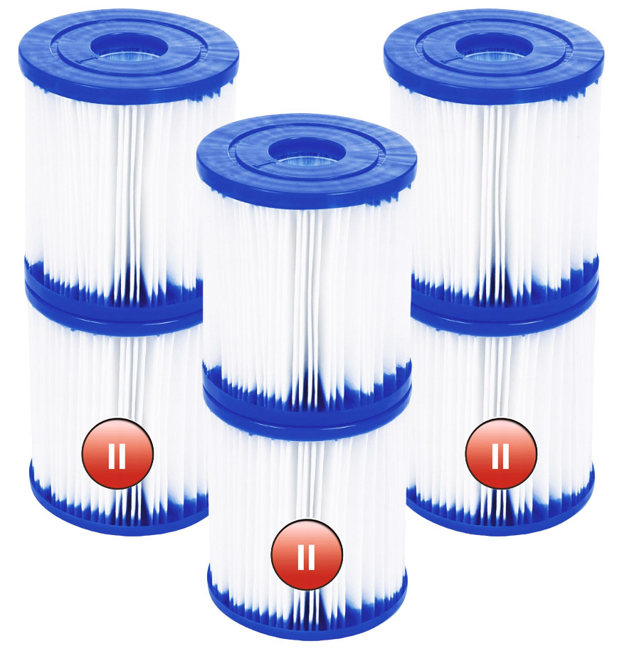 6x Filtr Do Pompy Basenu Bestway Wkład Typ II