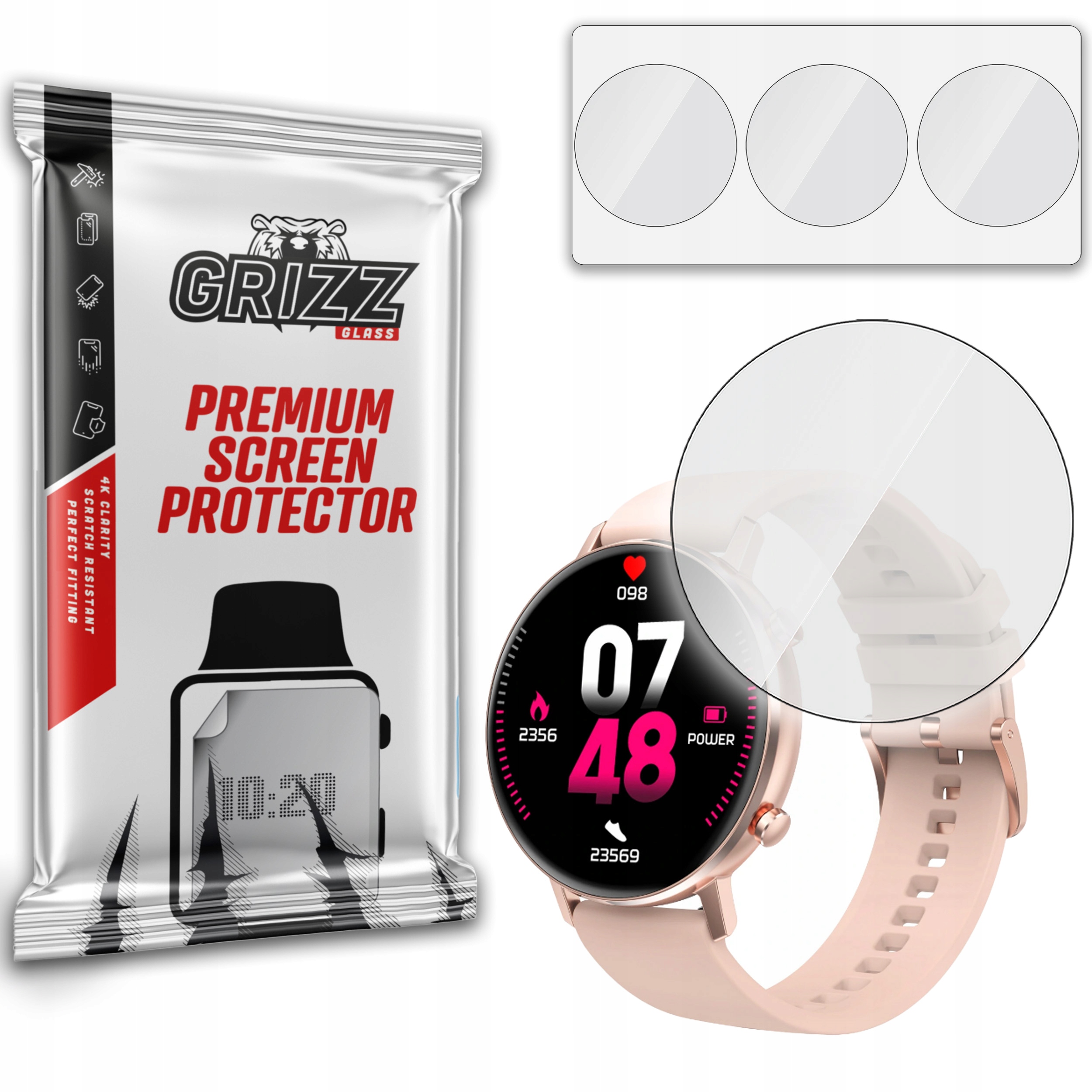 3-PAK Hydrożelowa folia ochronna do Smartwatch DT96