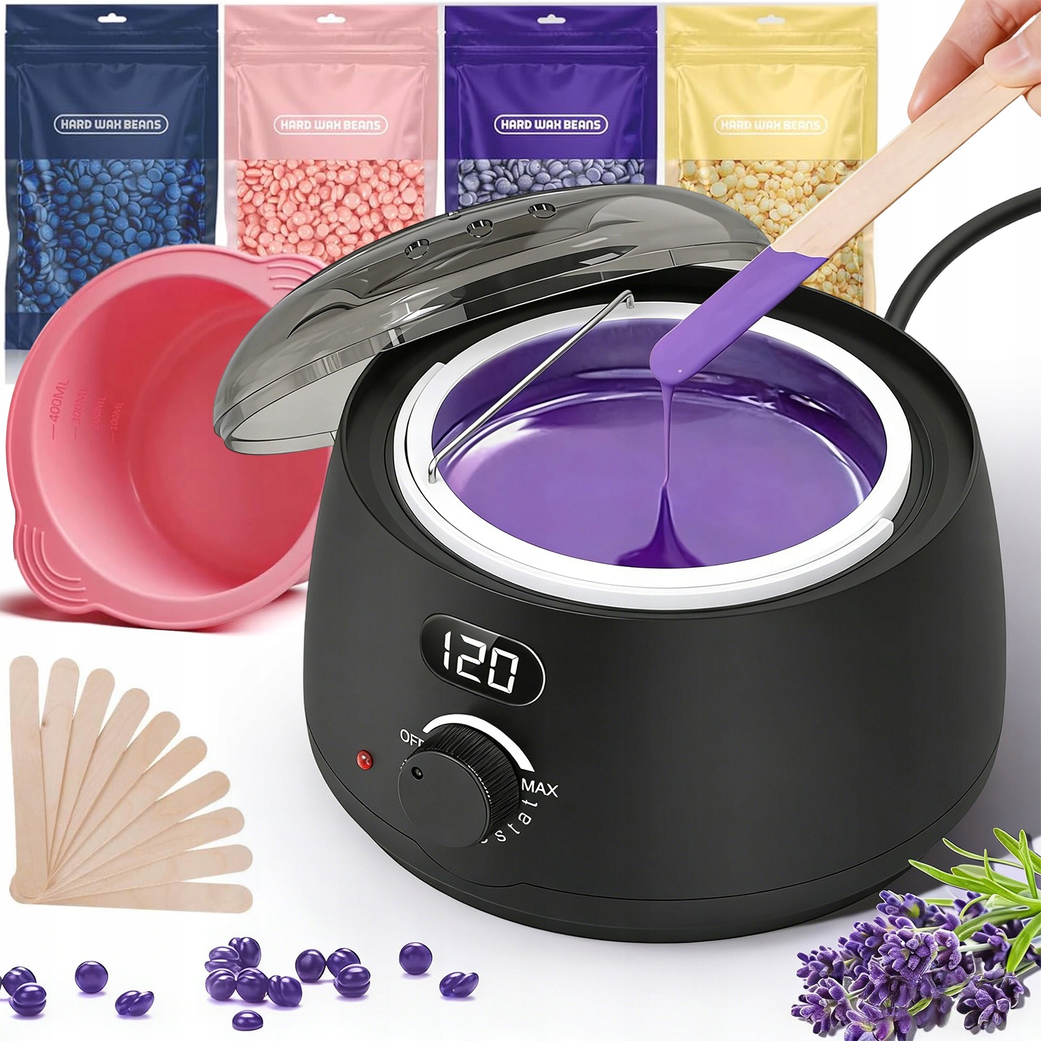 Ohřívač Vosku 120 W S 4X Tvrdý Vosk V Granulích Pomocí Termostatu