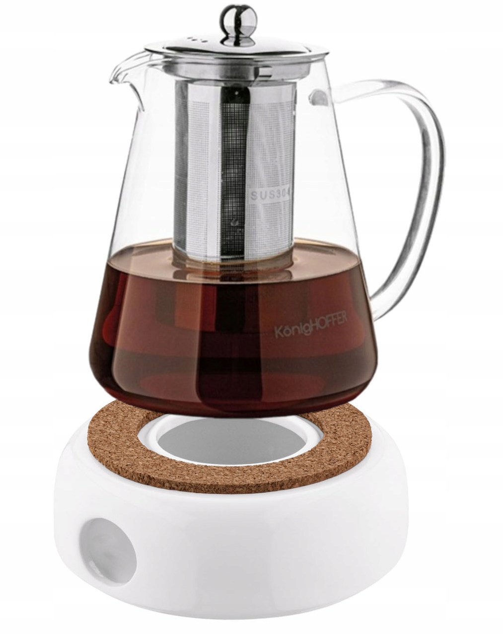 DZBANEK Z PODGRZEWACZEM I ZAPARZACZEM TIBI KONIGHOFFER 1,3 BIAŁY