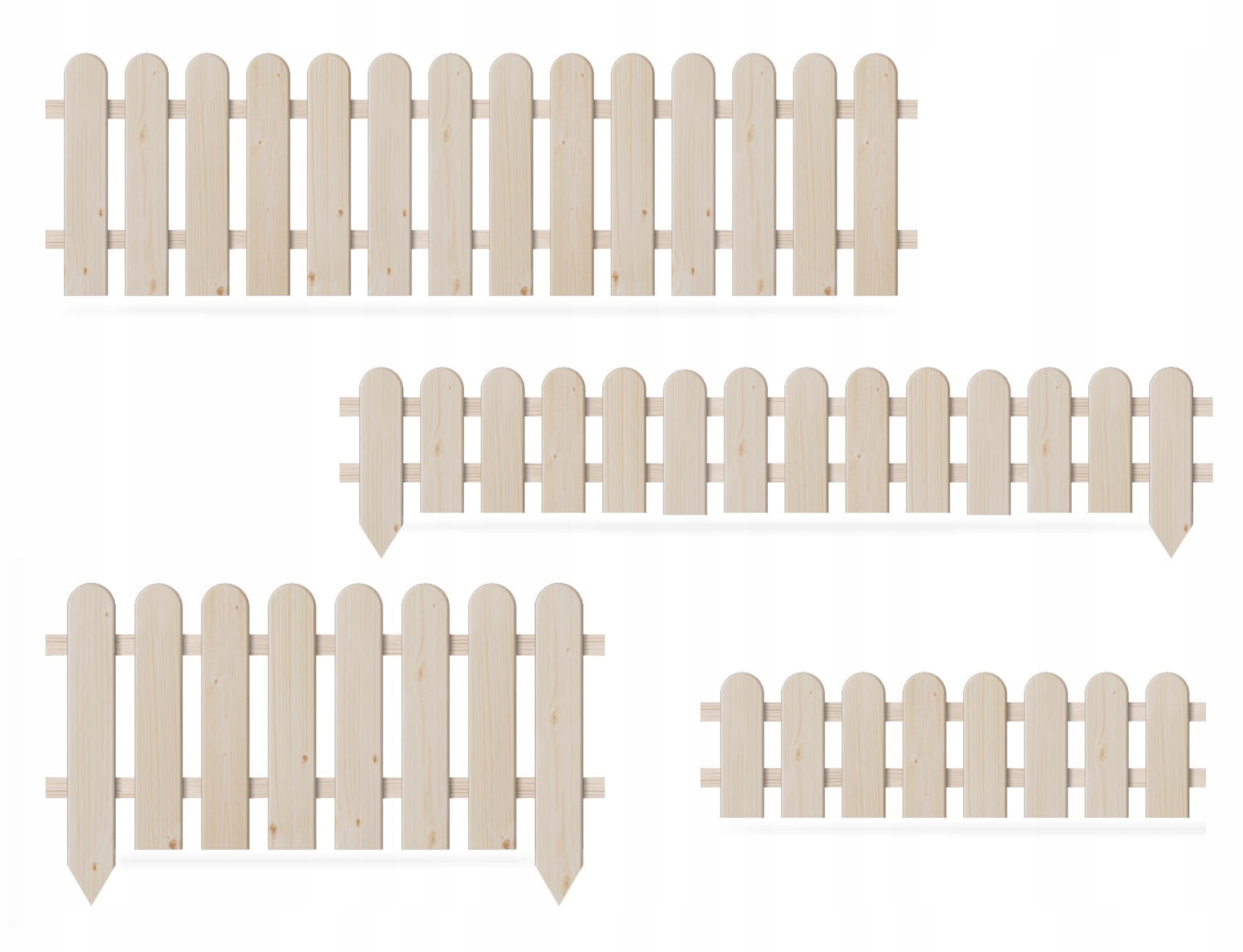 Drewniany płotek ogrodowy 100 x 30 cm W2 SZTACHETOWY świerkowy PALISADA Rodzaj płot sztachetowy