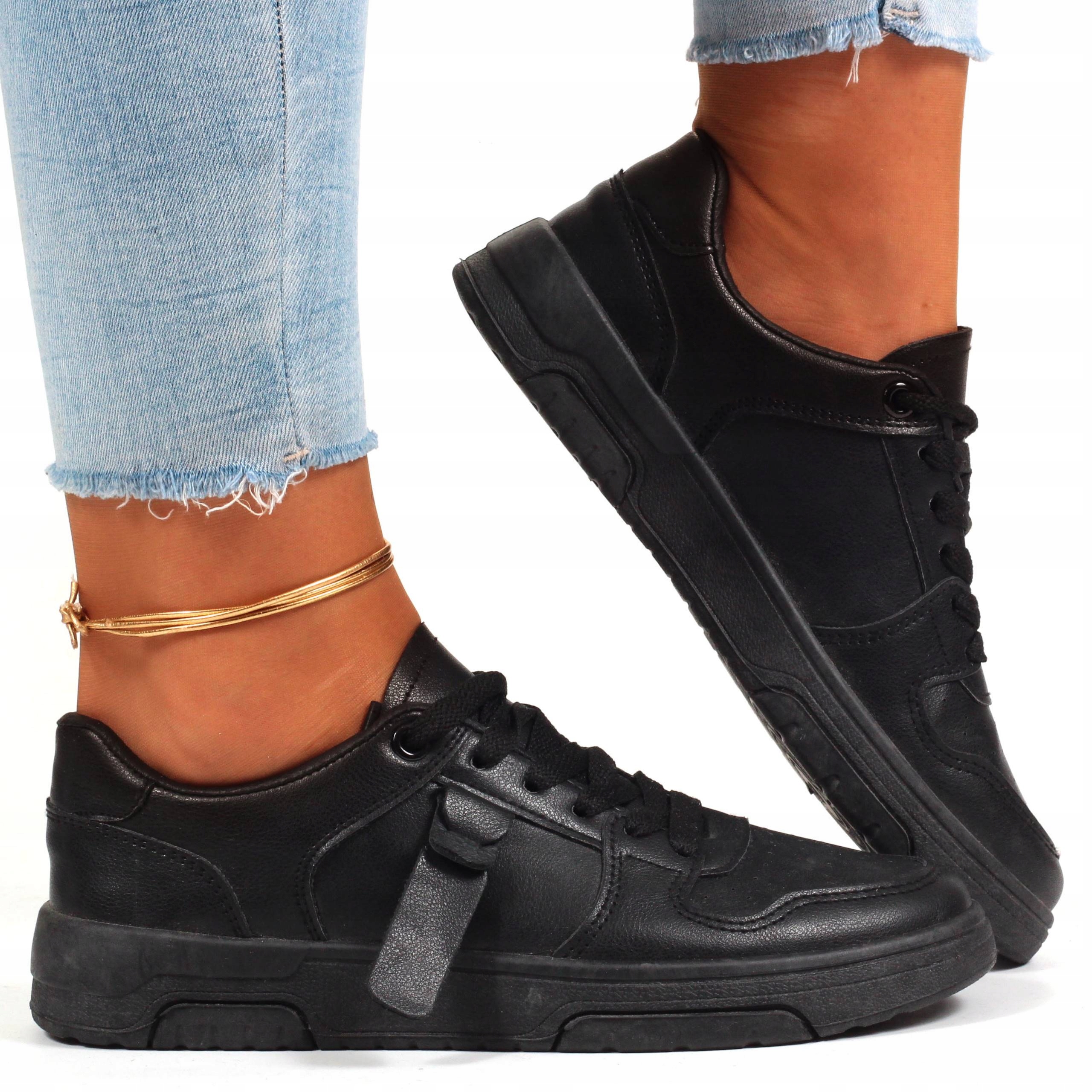 

Buty Damskie Sportowe Obuwie Wiązane All Black
