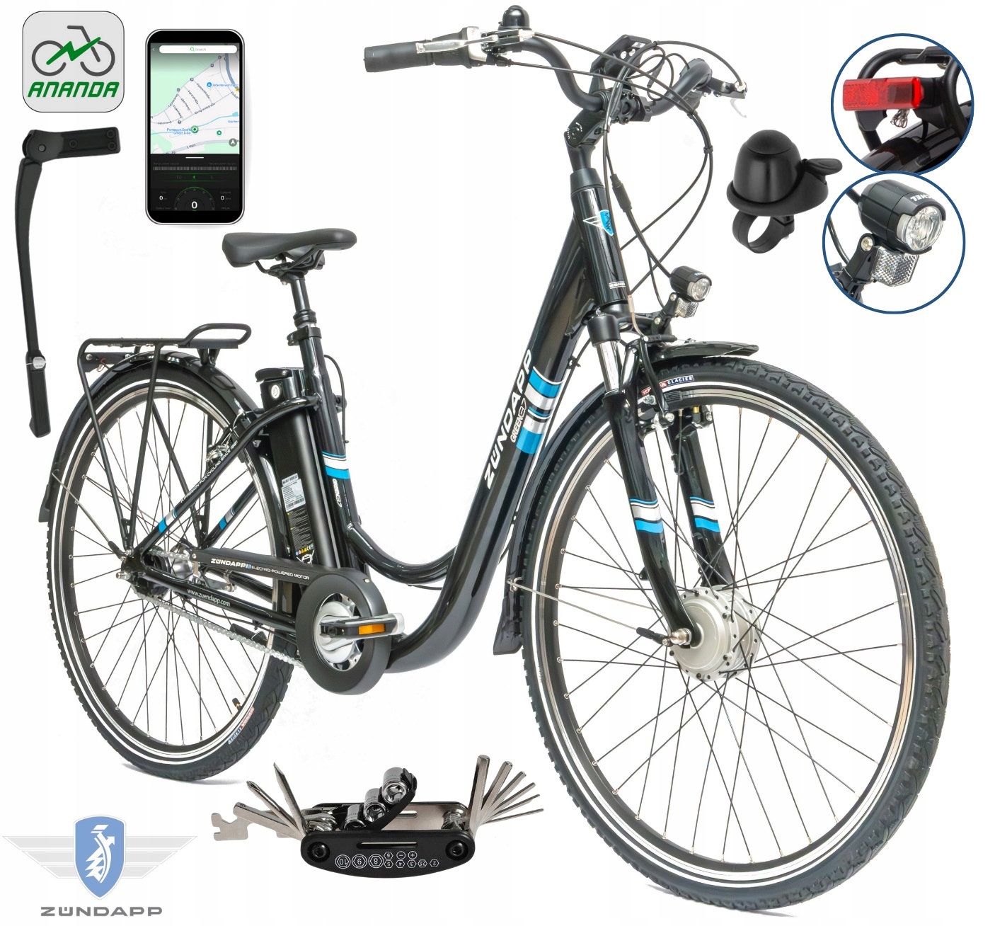 Rower Elektryczny Damski Miejski 28" Shimano Nexus 250 W LCD 2025 Aplikacja