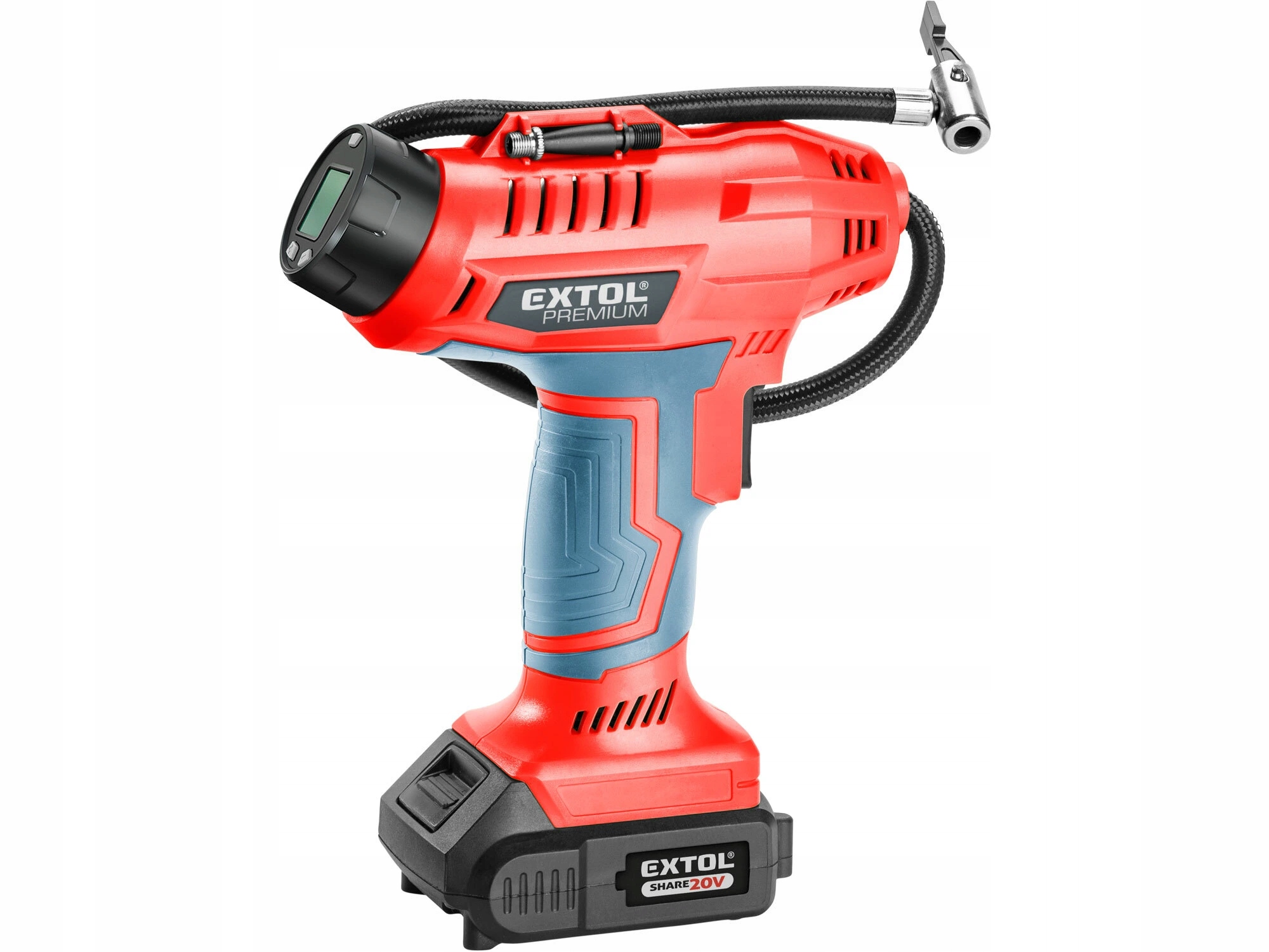 Kompresor aku Share20V, 1x 2Ah, max. 11bar, Extol Premium