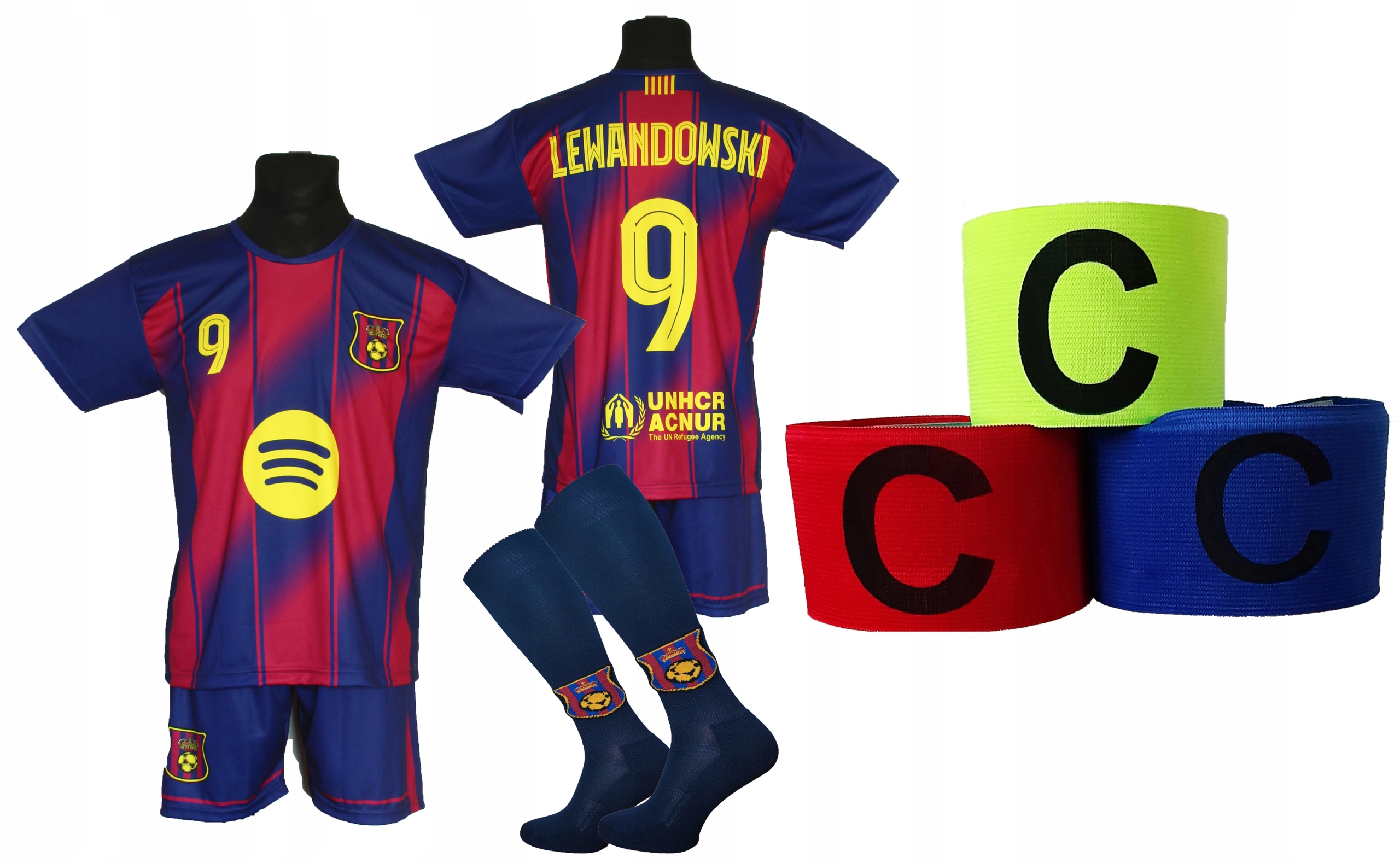 Dětské fotbalové oblečení Lewandowski štulpny čelenka velikost 122