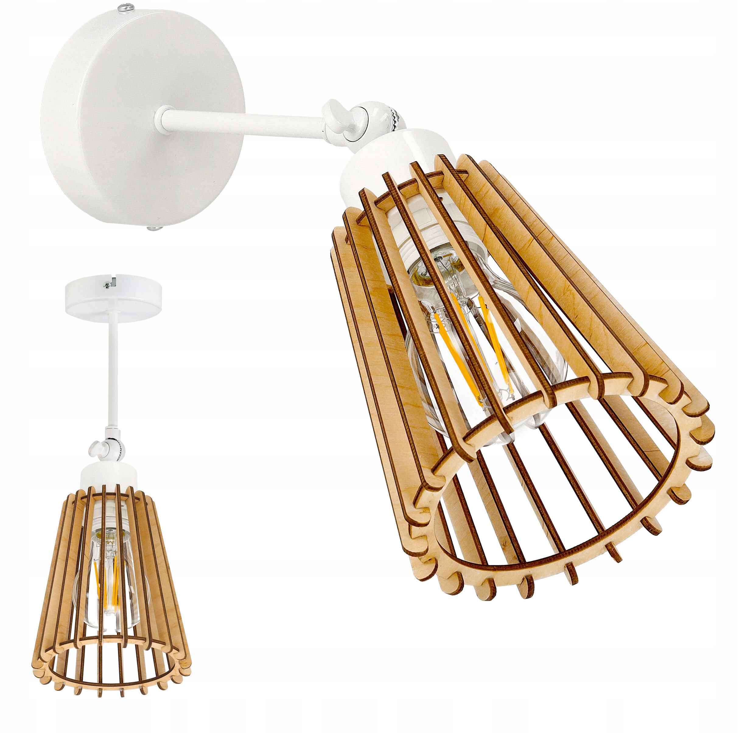 

Lampa kinkiet na E27 ścienny ruch loft Drewno eko
