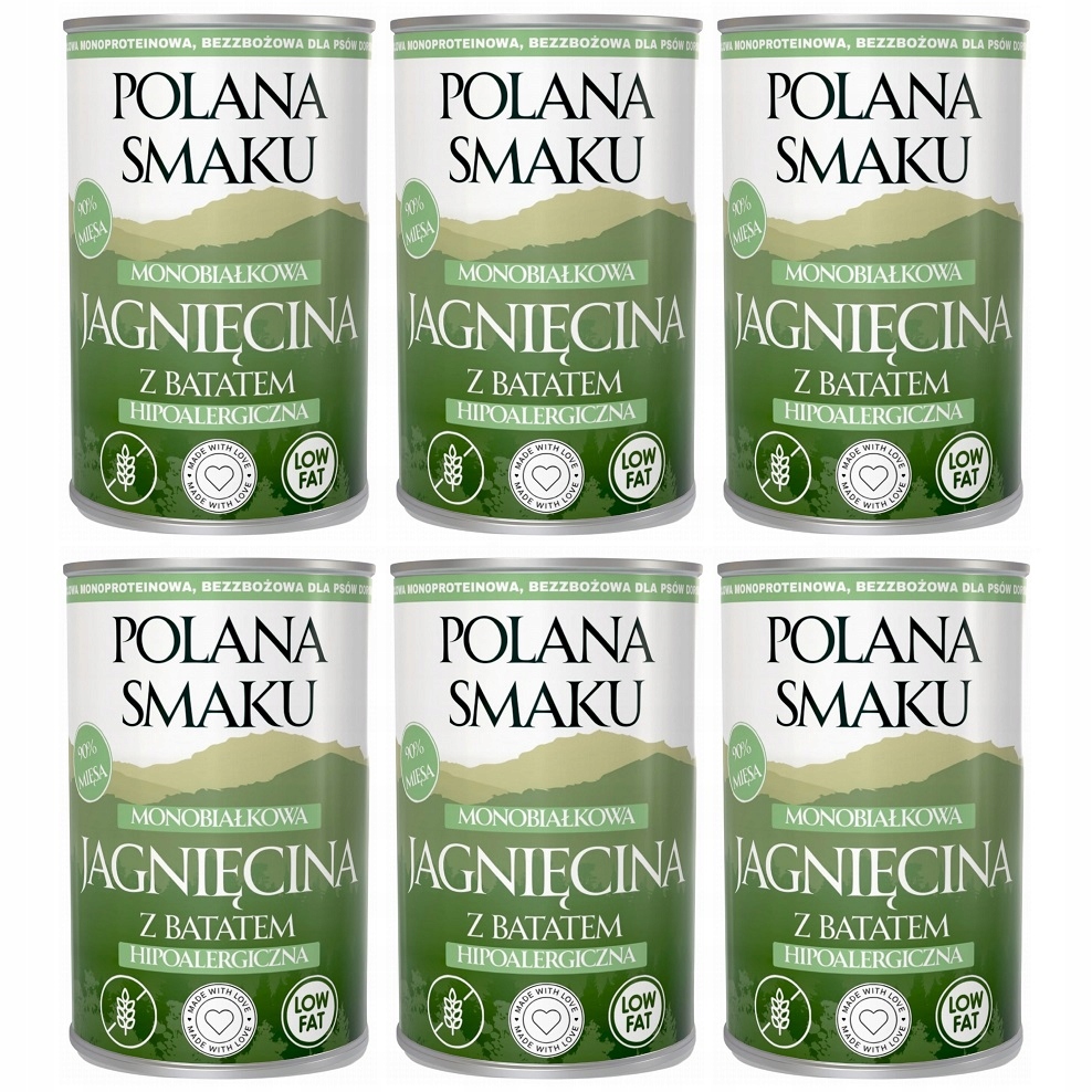 Polana Smaku Mokra Karma Dla Dorosłych Psów Jagnięcina Z Batatami 6x400g