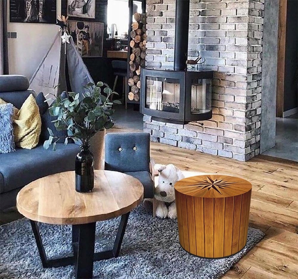 Okrągła pufa dekoracyjna - COMPASS Szerokość mebla 40 cm