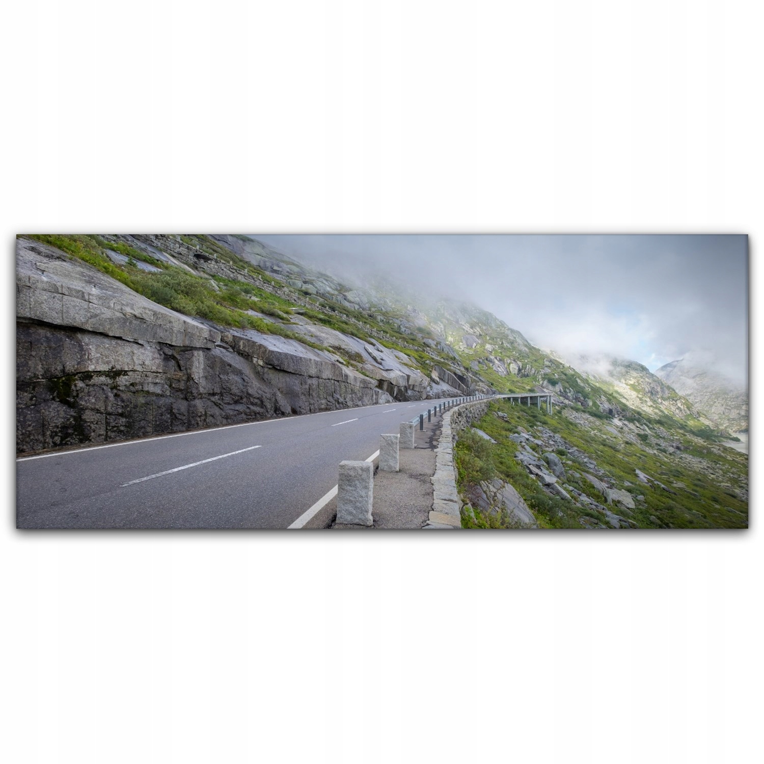 Canvas do ložnice 125x50 Hory Cesta Mlha Příroda