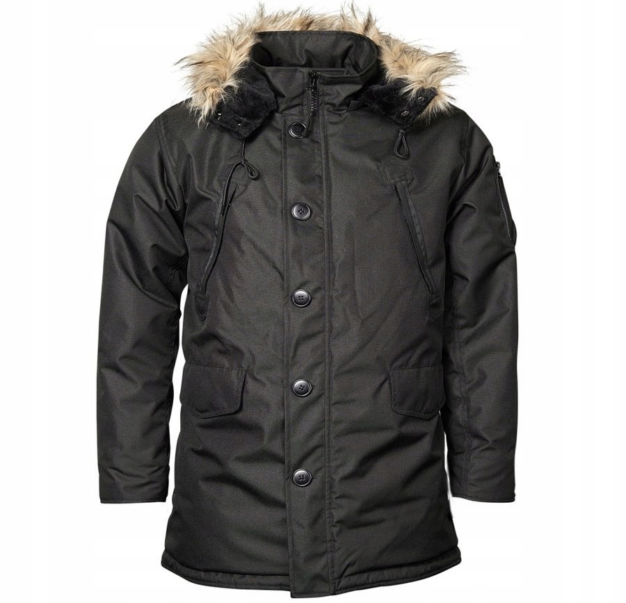 North 56 4 Velká zimní bunda Parka Černá 2XL obvod 140 Cm
