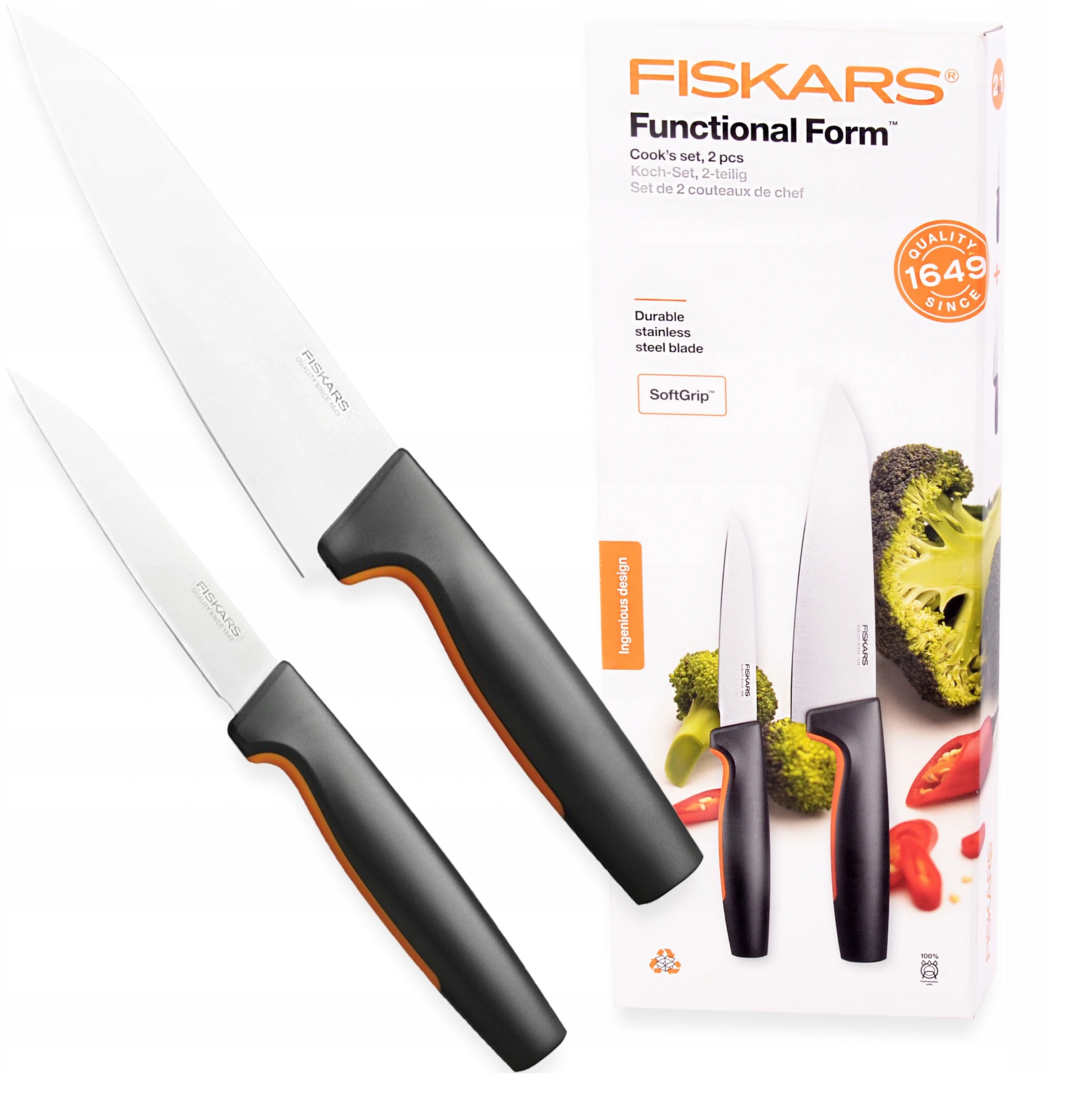 

Fiskars Zestaw 2 El Noży Szefa Do Obierania Warzyw