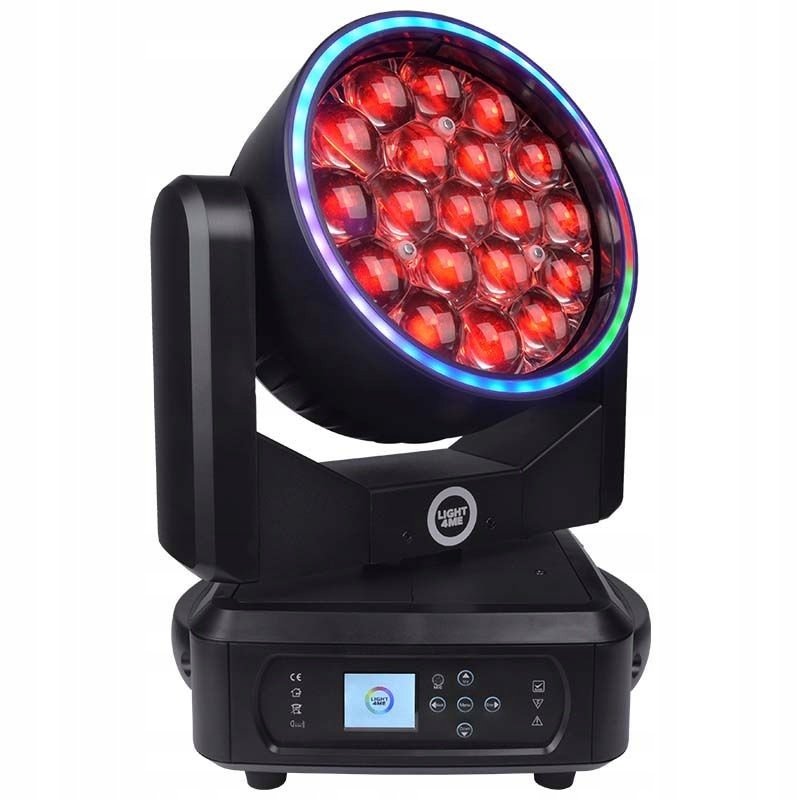 LIGHT4ME Zoom Wash 19X15W Krúžok Hlava Pohyblivá Led