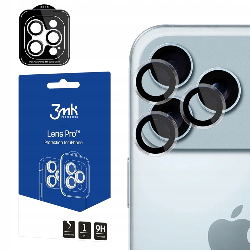 Szkło Hartowane Na Aparat Do Iphone 17 Pro Pro Max 3MK Lens Pro Szybka 9H