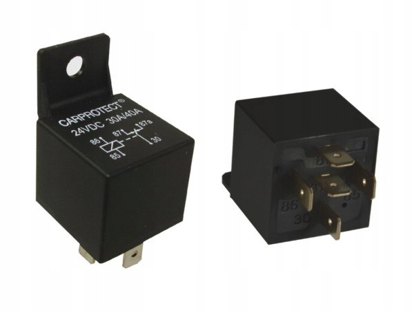 Przekaźnik samochodowy 24V 30A z uchwytem